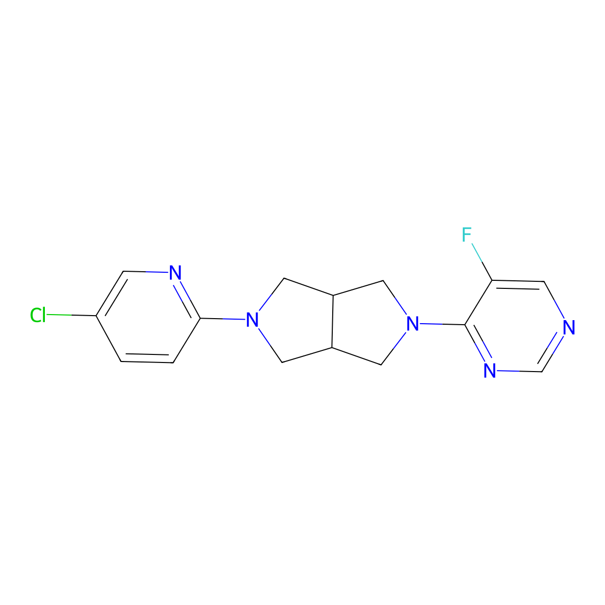 4-[5-(5-Chloropyridin-2-yl)-octahydropyrrolo[3,4-c]pyrrol-2-yl]-5-fluoropyrimidine molecular structure, CAS 2770597-36-7