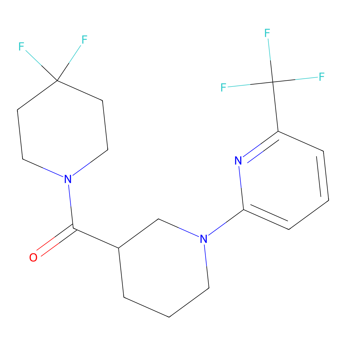 2-[3-(4,4-Difluoropiperidine-1-carbonyl)piperidin-1-yl]-6-(trifluoromethyl)pyridine molecular structure, CAS 2770597-50-5