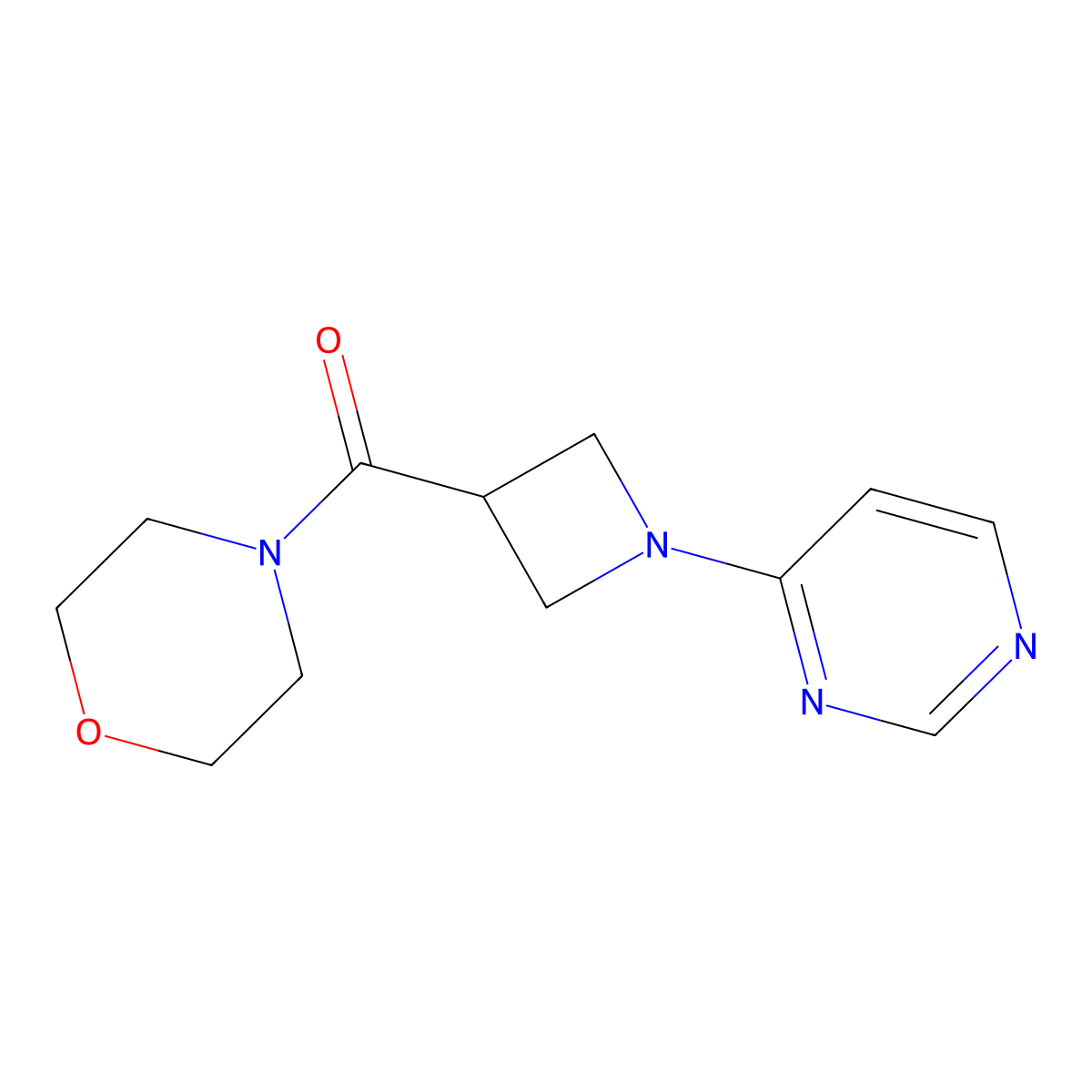 4-[1-(Pyrimidin-4-yl)azetidine-3-carbonyl]morpholine molecular structure, CAS 2770597-55-0