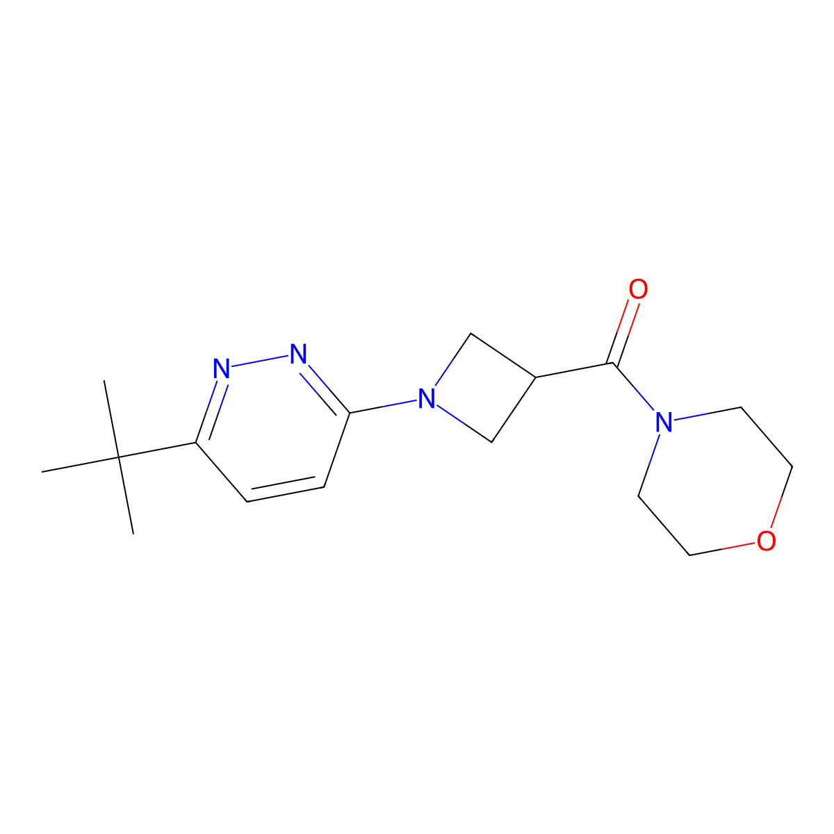 4-[1-(6-Tert-butylpyridazin-3-yl)azetidine-3-carbonyl]morpholine molecular structure, CAS 2770597-63-0