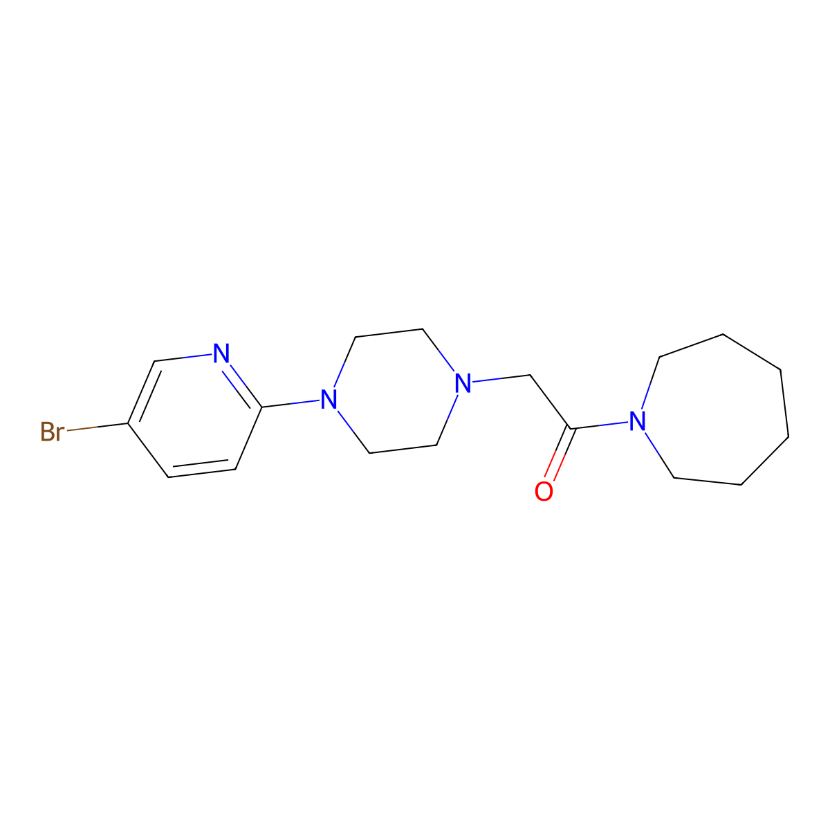 1-(Azepan-1-yl)-2-[4-(5-bromopyridin-2-yl)piperazin-1-yl]ethan-1-one molecular structure, CAS 2770597-64-1
