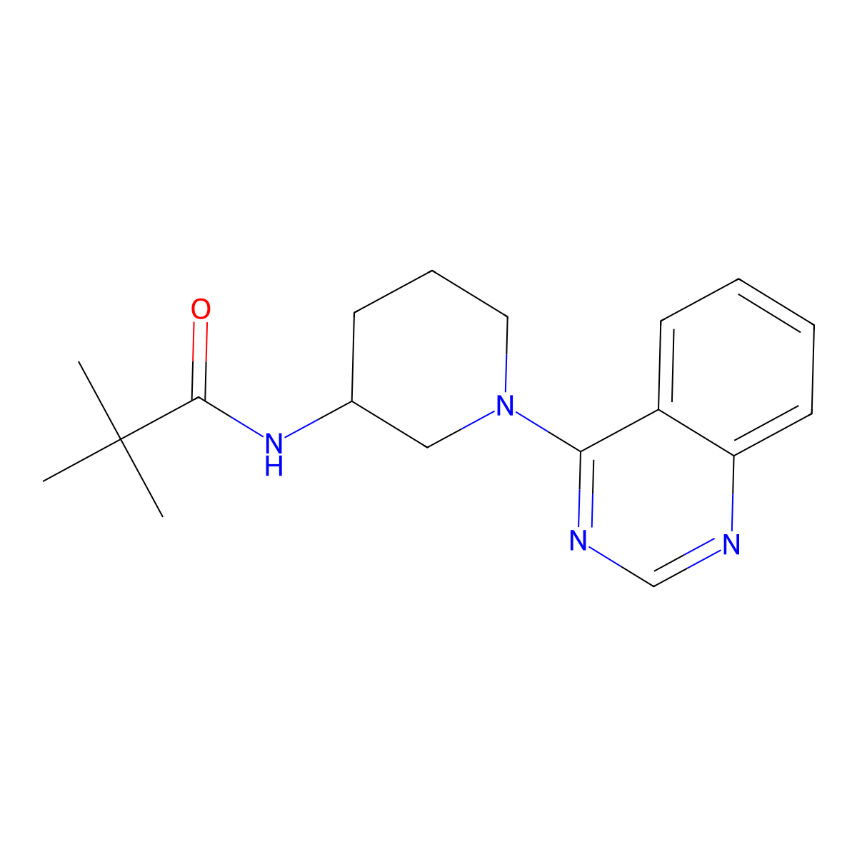 2,2-dimethyl-N-[1-(quinazolin-4-yl)piperidin-3-yl]propanamide molecular structure, CAS 2770597-66-3