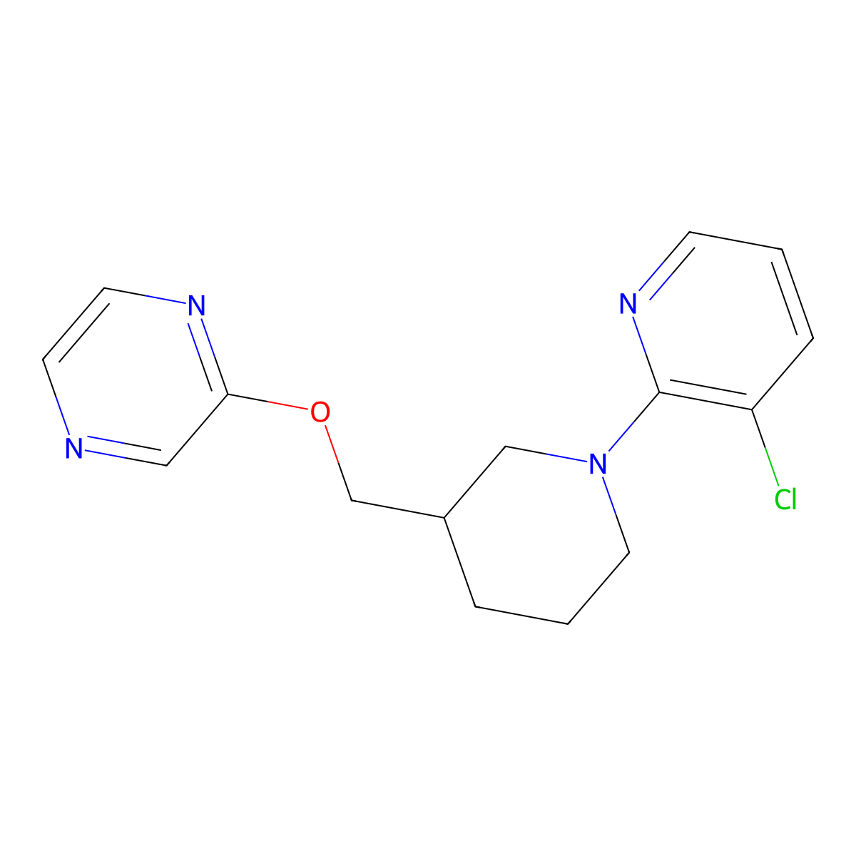 2-{[1-(3-Chloropyridin-2-yl)piperidin-3-yl]methoxy}pyrazine molecular structure, CAS 2770597-71-0