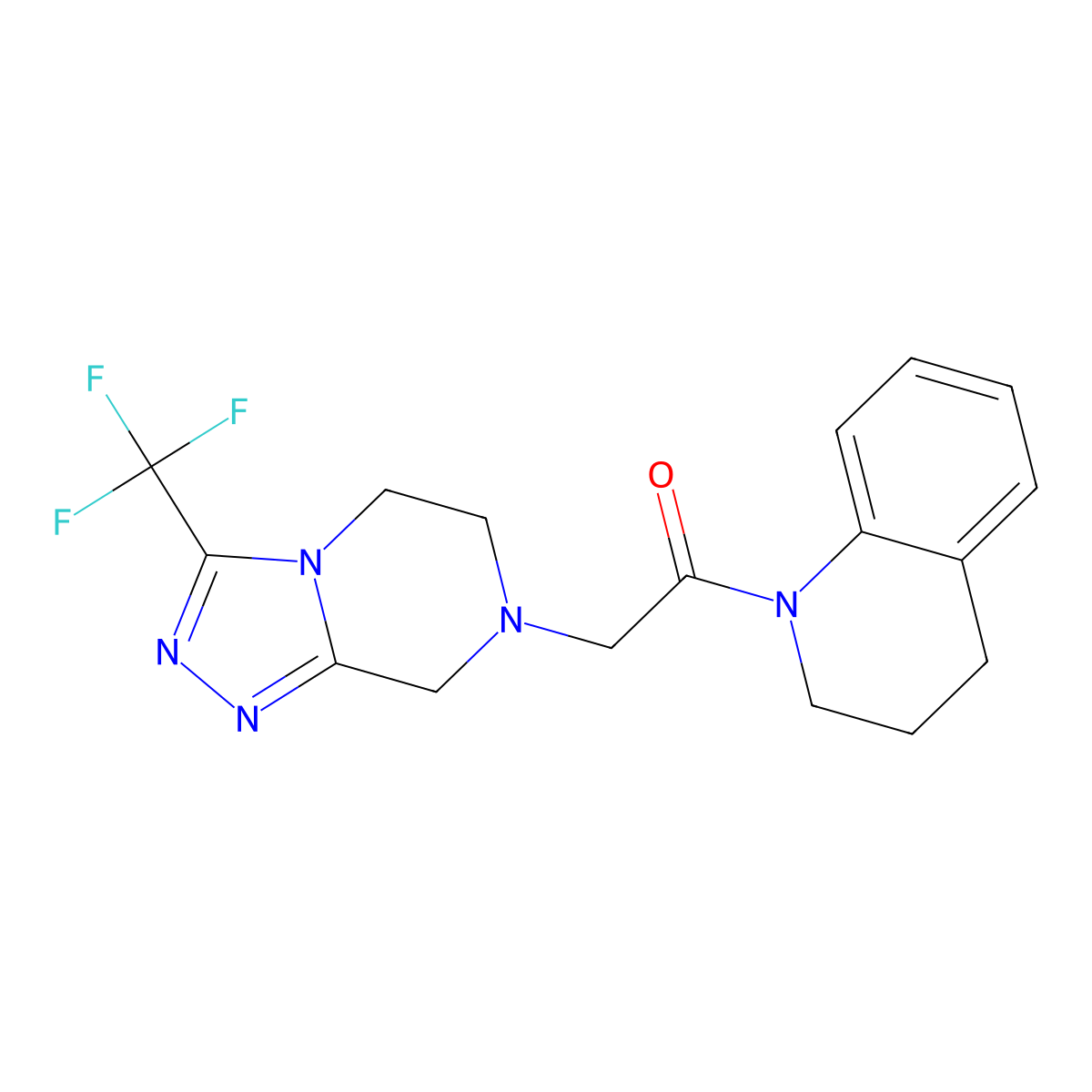 1-(1,2,3,4-tetrahydroquinolin-1-yl)-2-[3-(trifluoromethyl)-5H,6H,7H,8H-[1,2,4]triazolo[4,3-a]pyrazin-7-yl]ethan-1-one molecular structure, CAS 2770597-84-5