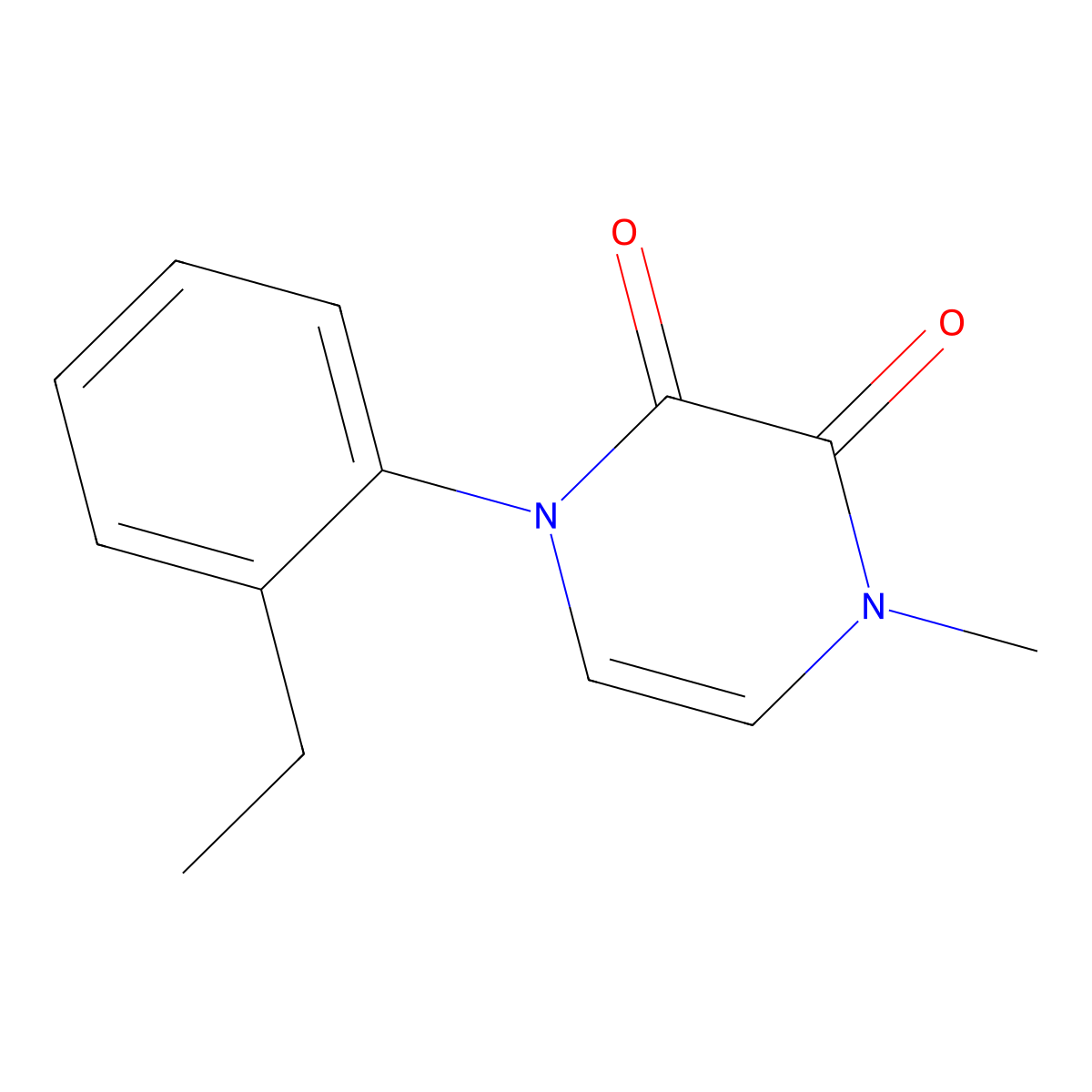 1-(2-Ethylphenyl)-4-methyl-1,2,3,4-tetrahydropyrazine-2,3-dione molecular structure, CAS 2770598-06-4