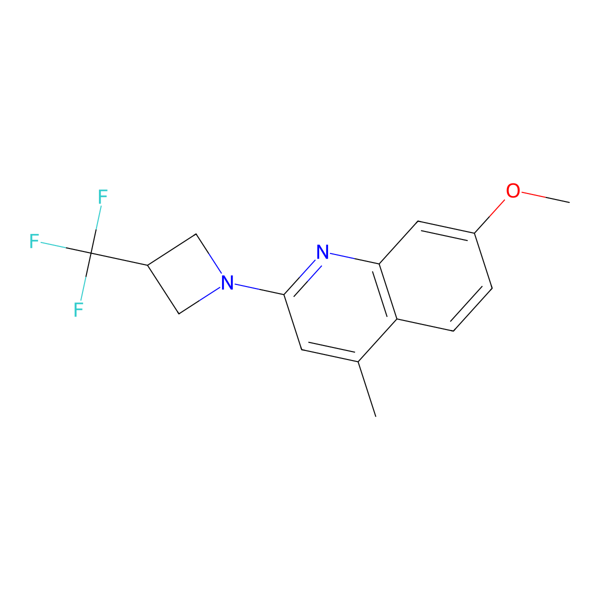 7-Methoxy-4-methyl-2-[3-(trifluoromethyl)azetidin-1-yl]quinoline molecular structure, CAS 2770598-13-3