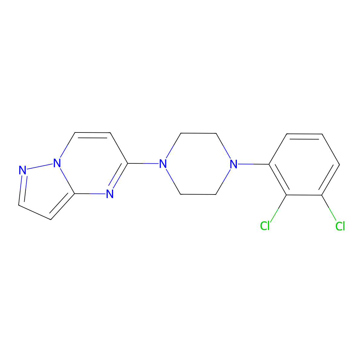 1-(2,3-Dichlorophenyl)-4-{pyrazolo[1,5-a]pyrimidin-5-yl}piperazine molecular structure, CAS 2770598-19-9