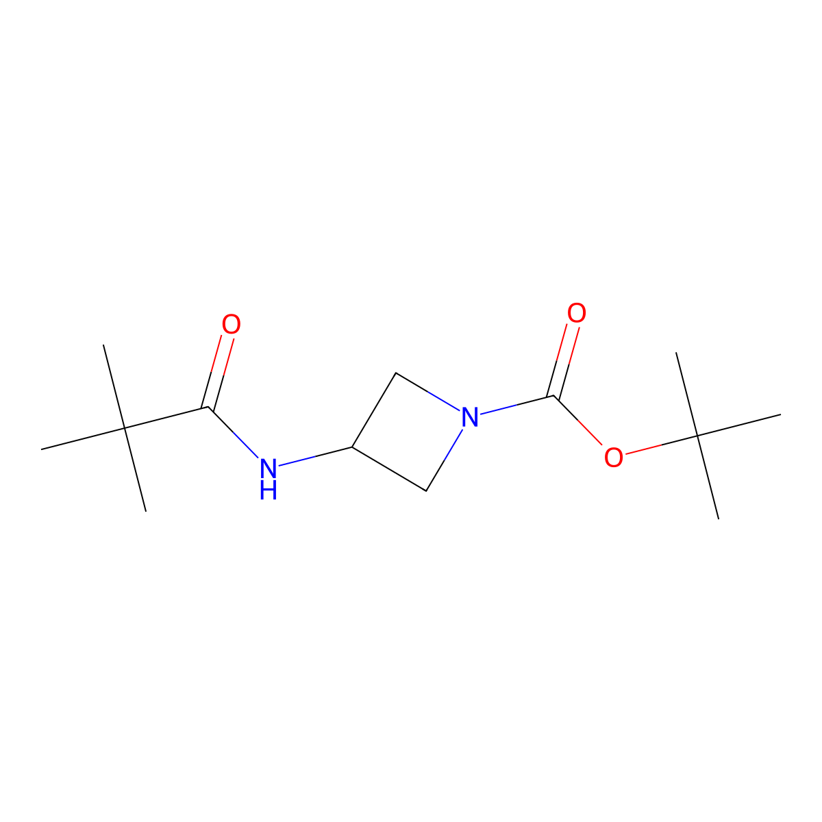 Tert-butyl 3-(2,2-dimethylpropanamido)azetidine-1-carboxylate molecular structure, CAS 2770598-26-8