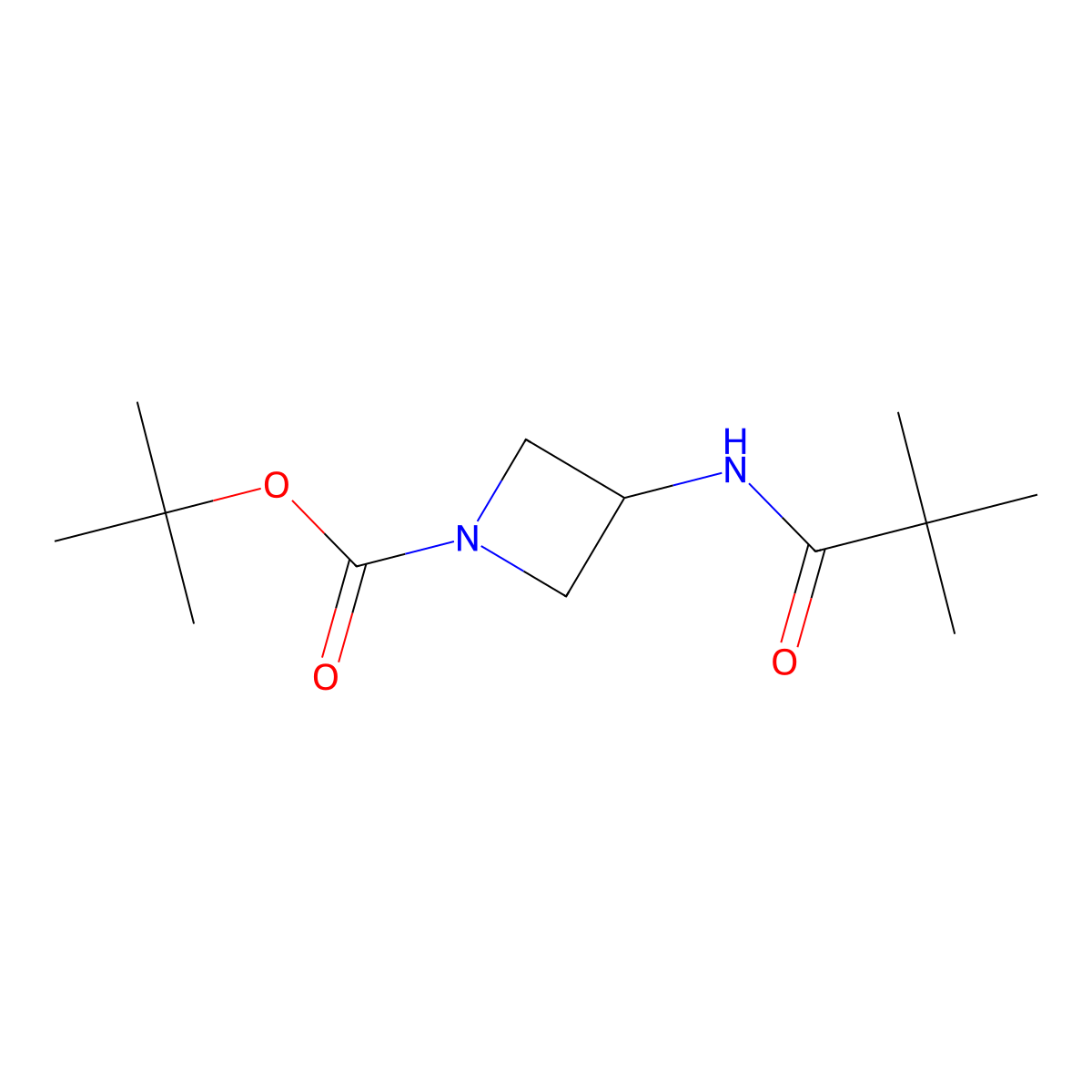 Tert-butyl 3-(2,2-dimethylpropanamido)azetidine-1-carboxylate molecular structure, CAS 2770598-26-8