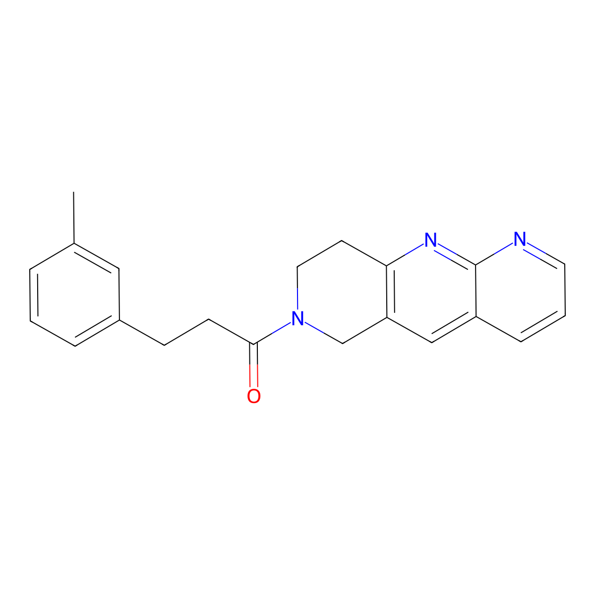 3-(3-methylphenyl)-1-{6H,7H,8H,9H-pyrido[2,3-b]1,6-naphthyridin-7-yl}propan-1-one molecular structure, CAS 2770598-34-8