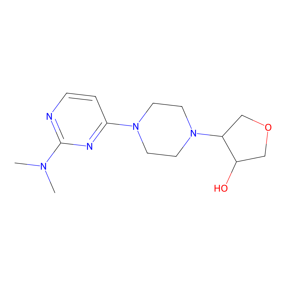 4-{4-[2-(Dimethylamino)pyrimidin-4-yl]piperazin-1-yl}oxolan-3-ol molecular structure, CAS 2770598-52-0