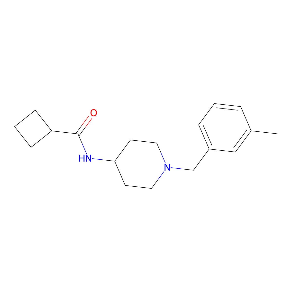 N-{1-[(3-methylphenyl)methyl]piperidin-4-yl}cyclobutanecarboxamide molecular structure, CAS 2770598-59-7
