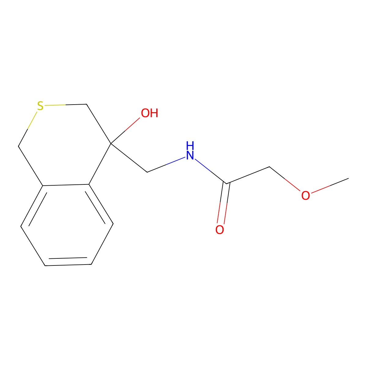 N-[(4-hydroxy-3,4-dihydro-1H-2-benzothiopyran-4-yl)methyl]-2-methoxyacetamide molecular structure, CAS 2770598-78-0