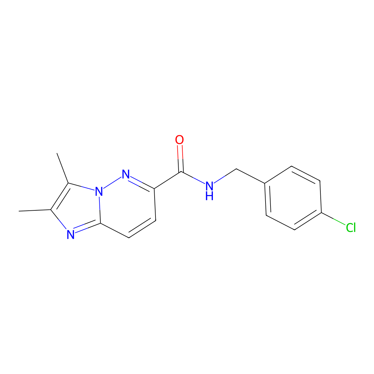 N-[(4-chlorophenyl)methyl]-2,3-dimethylimidazo[1,2-b]pyridazine-6-carboxamide molecular structure, CAS 2770598-88-2