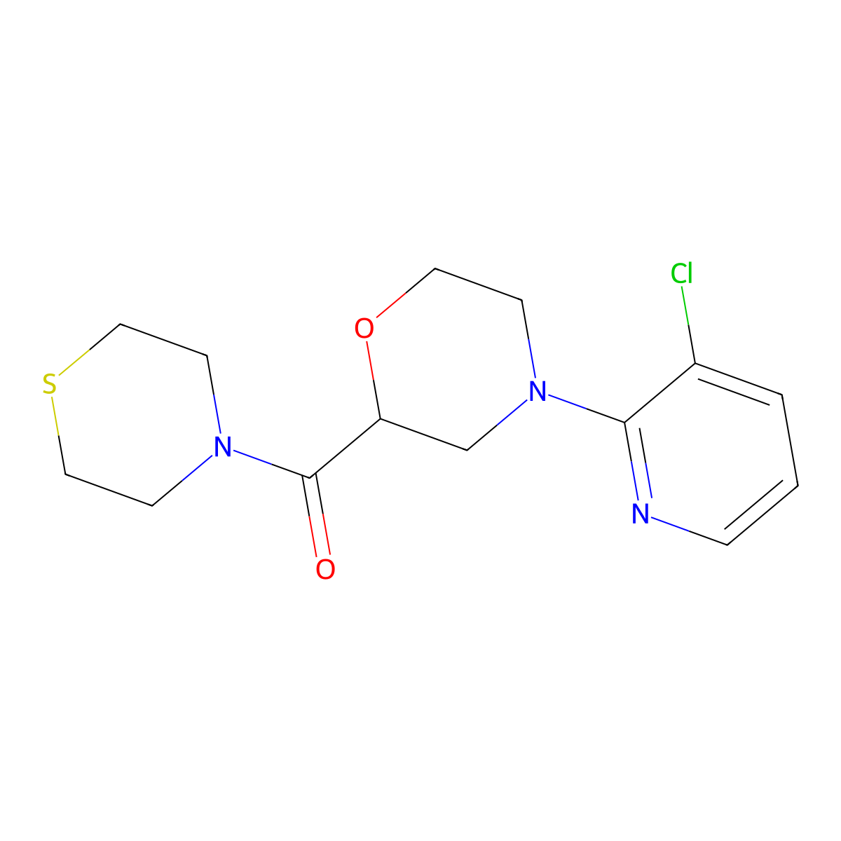 4-(3-Chloropyridin-2-yl)-2-(thiomorpholine-4-carbonyl)morpholine molecular structure, CAS 2770599-08-9
