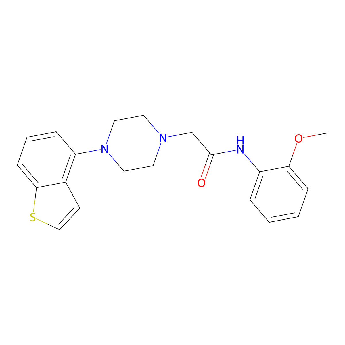 2-[4-(1-benzothiophen-4-yl)piperazin-1-yl]-N-(2-methoxyphenyl)acetamide molecular structure, CAS 2770599-26-1