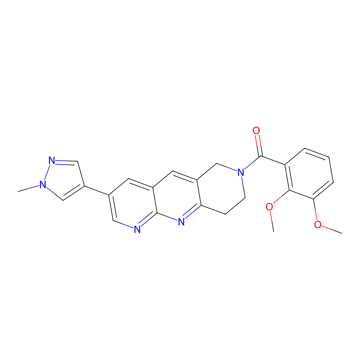 4-[7-(2,3-dimethoxybenzoyl)-6H,7H,8H,9H-pyrido[2,3-b]1,6-naphthyridin-3-yl]-1-methyl-1H-pyrazole molecular structure, CAS 2770599-37-4