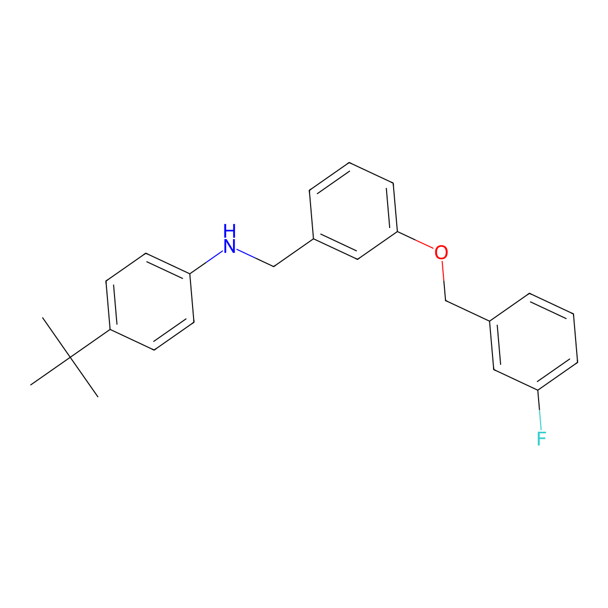 4-tert-butyl-N-({3-[(3-fluorophenyl)methoxy]phenyl}methyl)aniline molecular structure, CAS 2770599-42-1