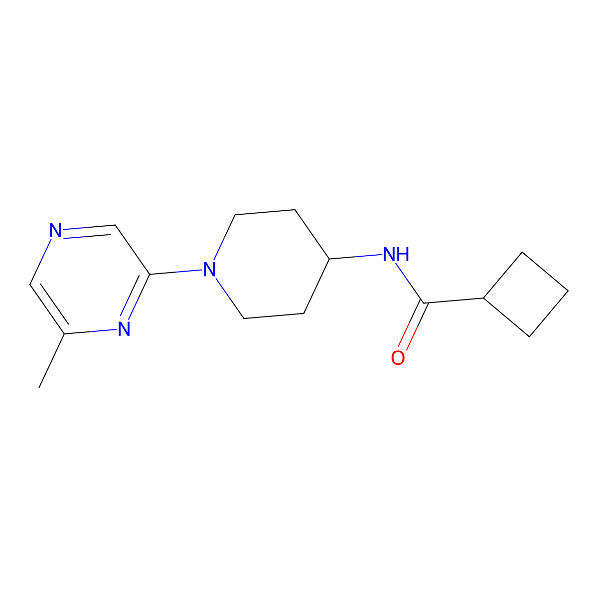N-[1-(6-methylpyrazin-2-yl)piperidin-4-yl]cyclobutanecarboxamide molecular structure, CAS 2770599-47-6