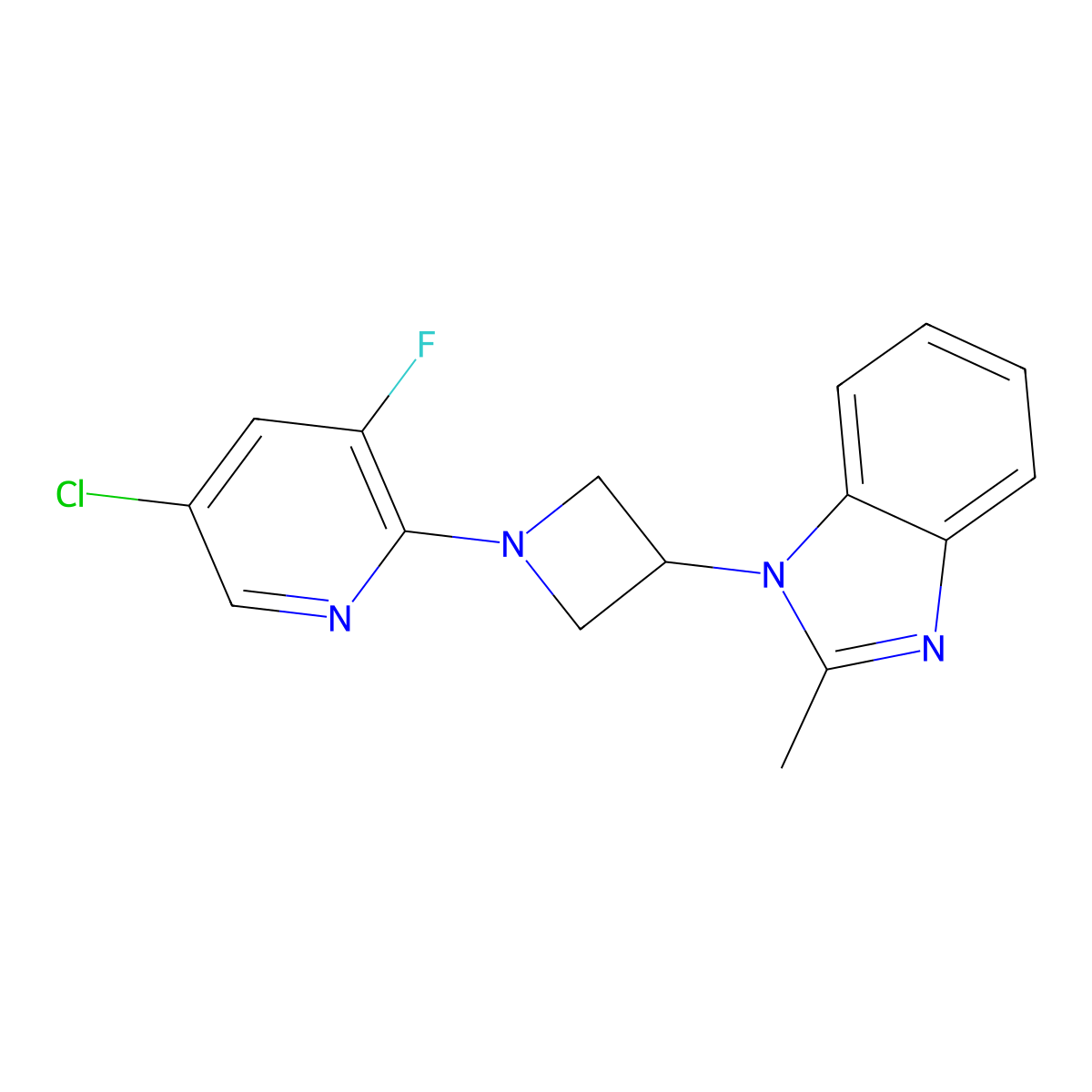 1-[1-(5-chloro-3-fluoropyridin-2-yl)azetidin-3-yl]-2-methyl-1H-1,3-benzodiazole molecular structure, CAS 2770599-75-0