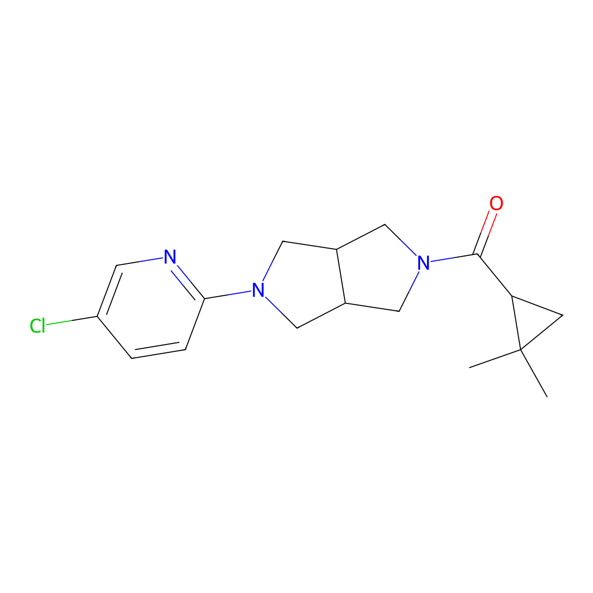 5-Chloro-2-[5-(2,2-dimethylcyclopropanecarbonyl)-octahydropyrrolo[3,4-c]pyrrol-2-yl]pyridine molecular structure, CAS 2770599-78-3