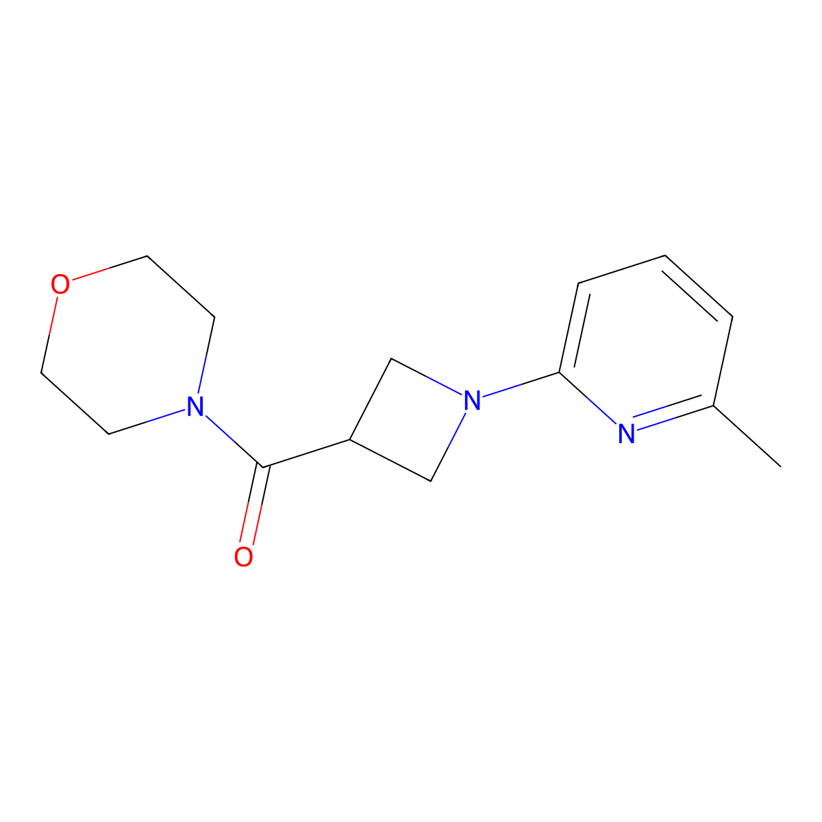 4-[1-(6-Methylpyridin-2-yl)azetidine-3-carbonyl]morpholine molecular structure, CAS 2770599-83-0