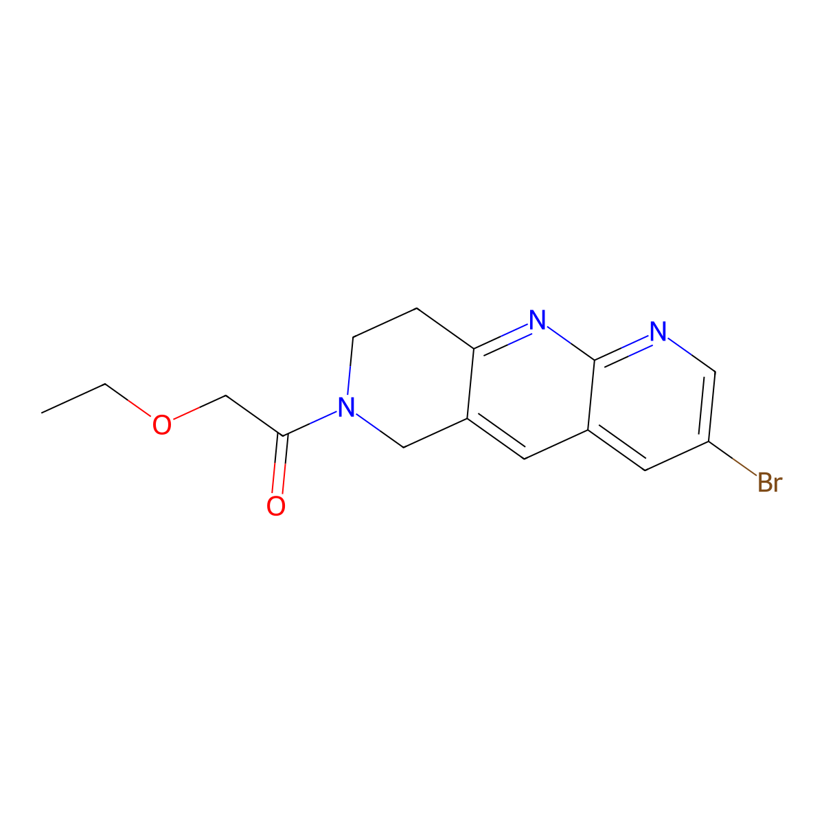 1-{3-bromo-6H,7H,8H,9H-pyrido[2,3-b]1,6-naphthyridin-7-yl}-2-ethoxyethan-1-one molecular structure, CAS 2770599-84-1