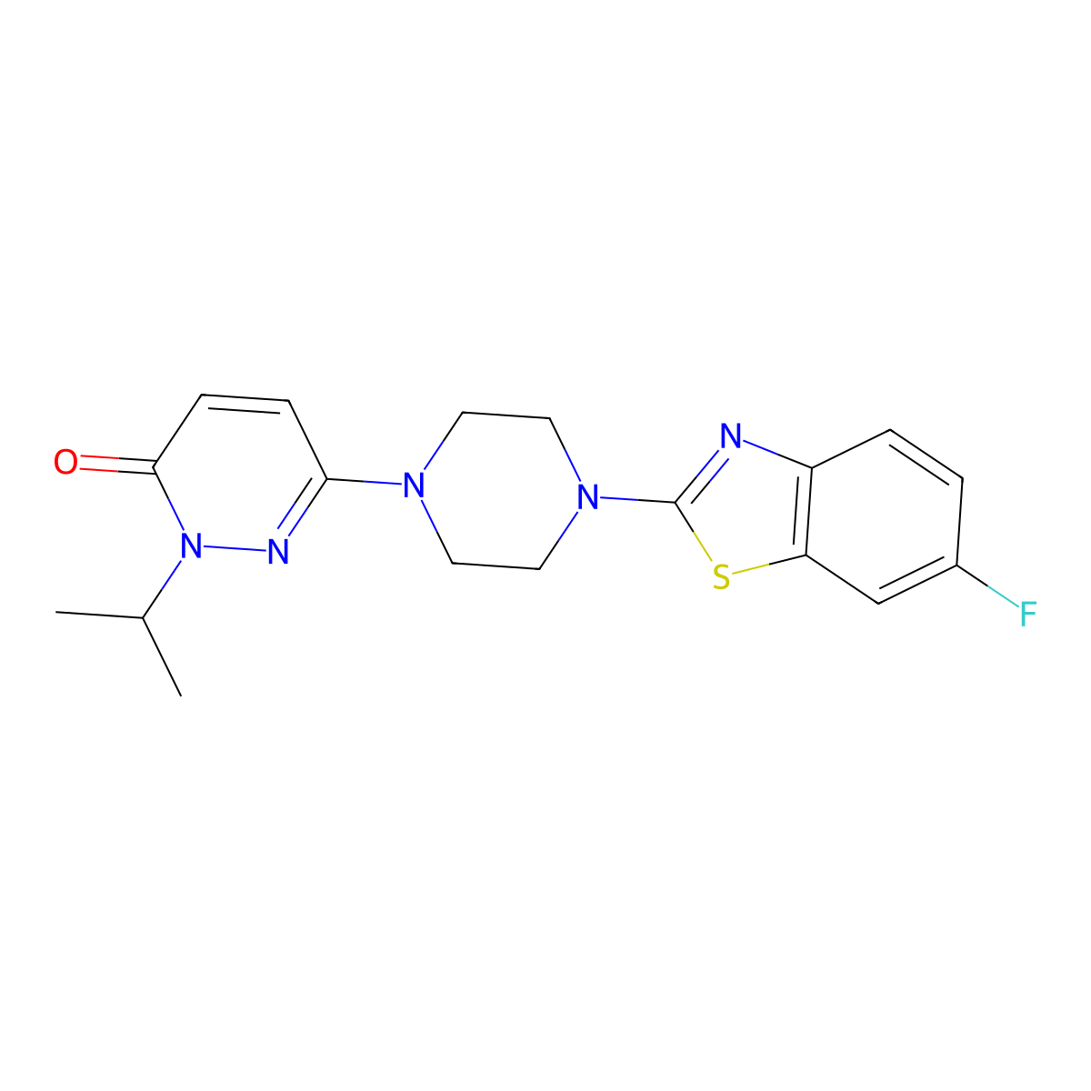 6-[4-(6-Fluoro-1,3-benzothiazol-2-yl)piperazin-1-yl]-2-(propan-2-yl)-2,3-dihydropyridazin-3-one molecular structure, CAS 2770599-94-3