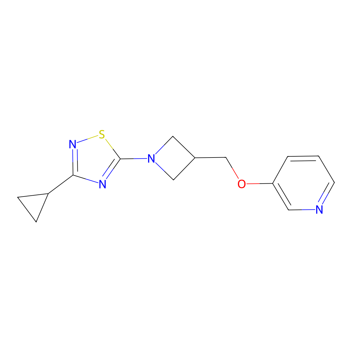 3-{[1-(3-Cyclopropyl-1,2,4-thiadiazol-5-yl)azetidin-3-yl]methoxy}pyridine molecular structure, CAS 2770600-15-0