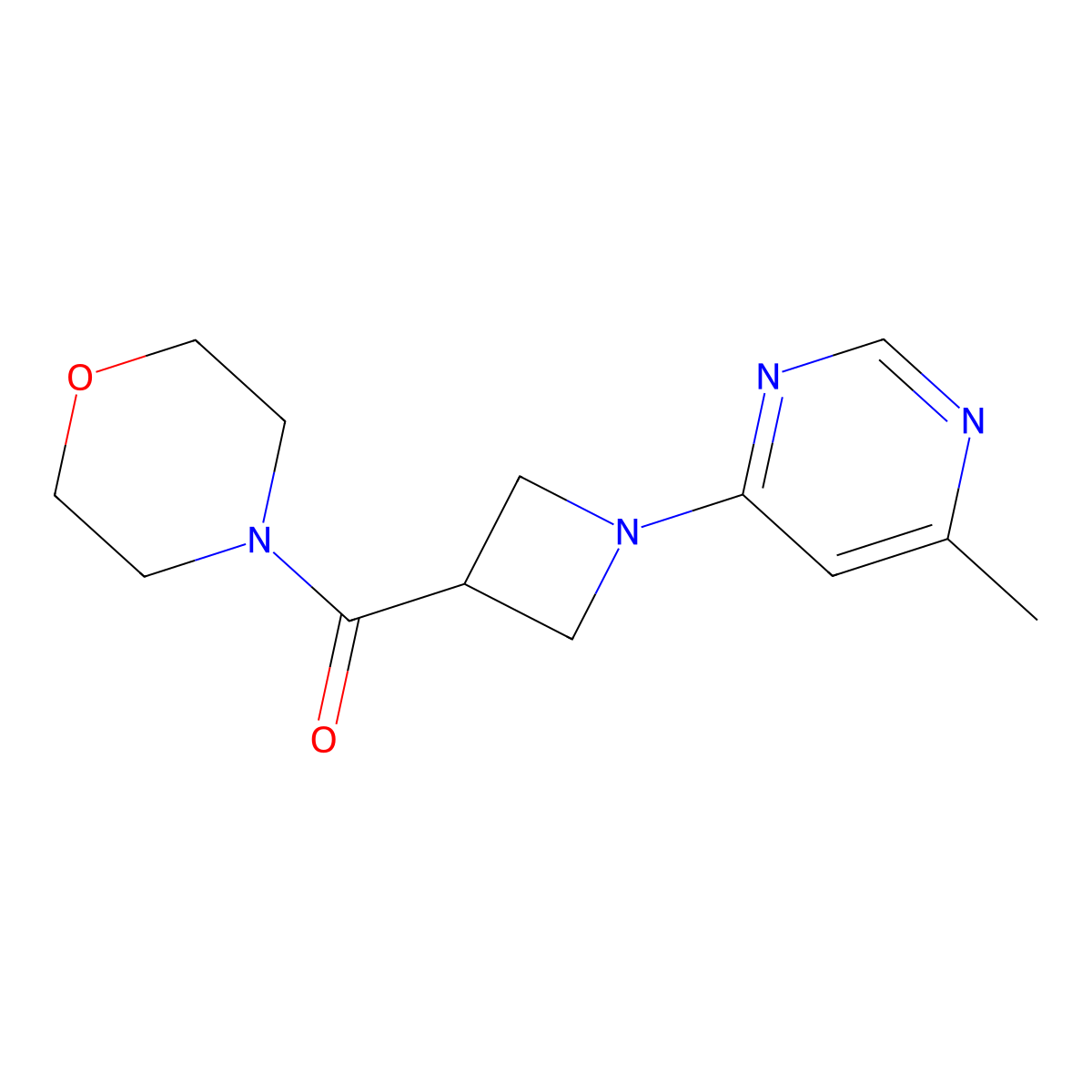 4-[1-(6-Methylpyrimidin-4-yl)azetidine-3-carbonyl]morpholine molecular structure, CAS 2770600-18-3