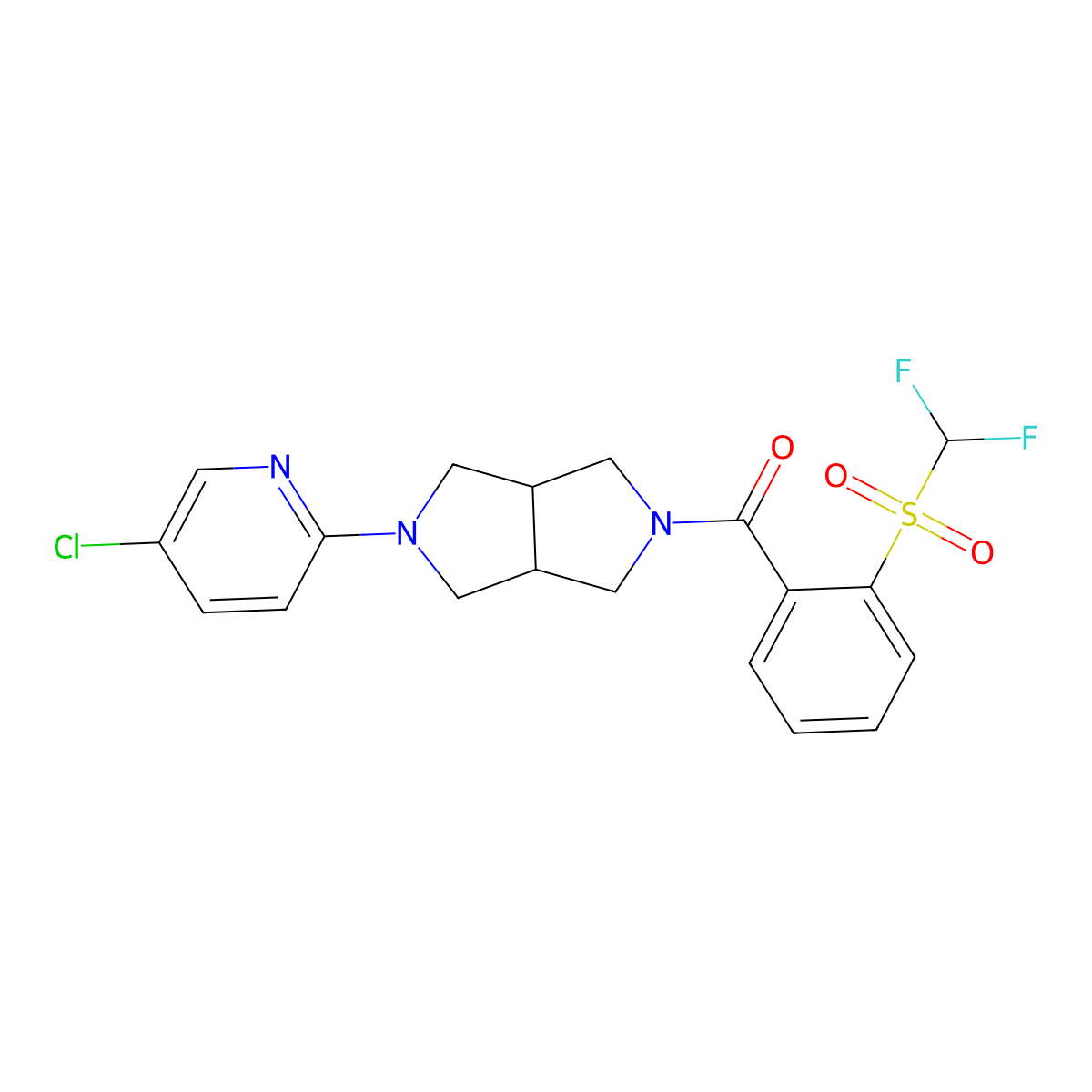 5-Chloro-2-[5-(2-difluoromethanesulfonylbenzoyl)-octahydropyrrolo[3,4-c]pyrrol-2-yl]pyridine molecular structure, CAS 2770600-36-5