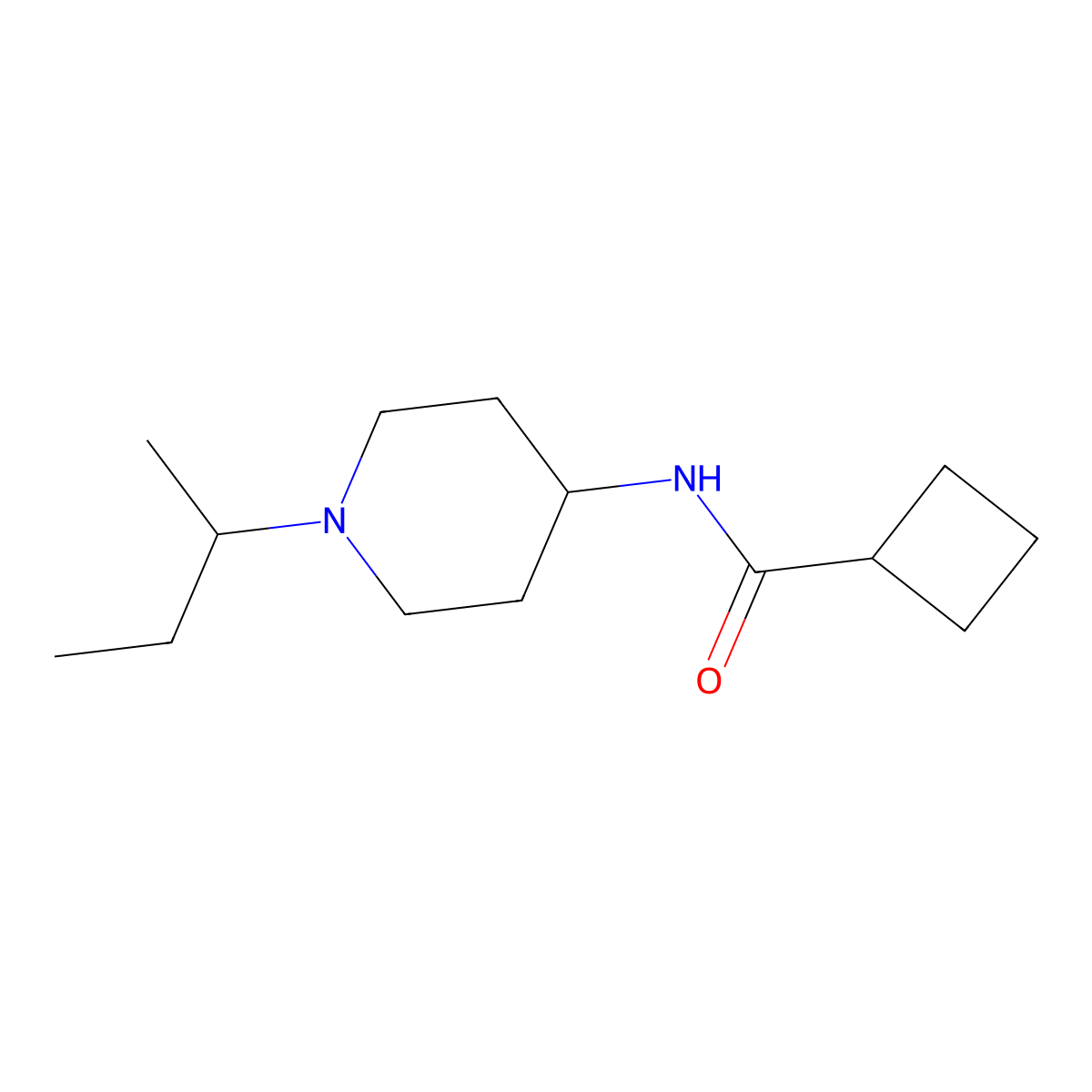 N-[1-(butan-2-yl)piperidin-4-yl]cyclobutanecarboxamide molecular structure, CAS 2770600-41-2