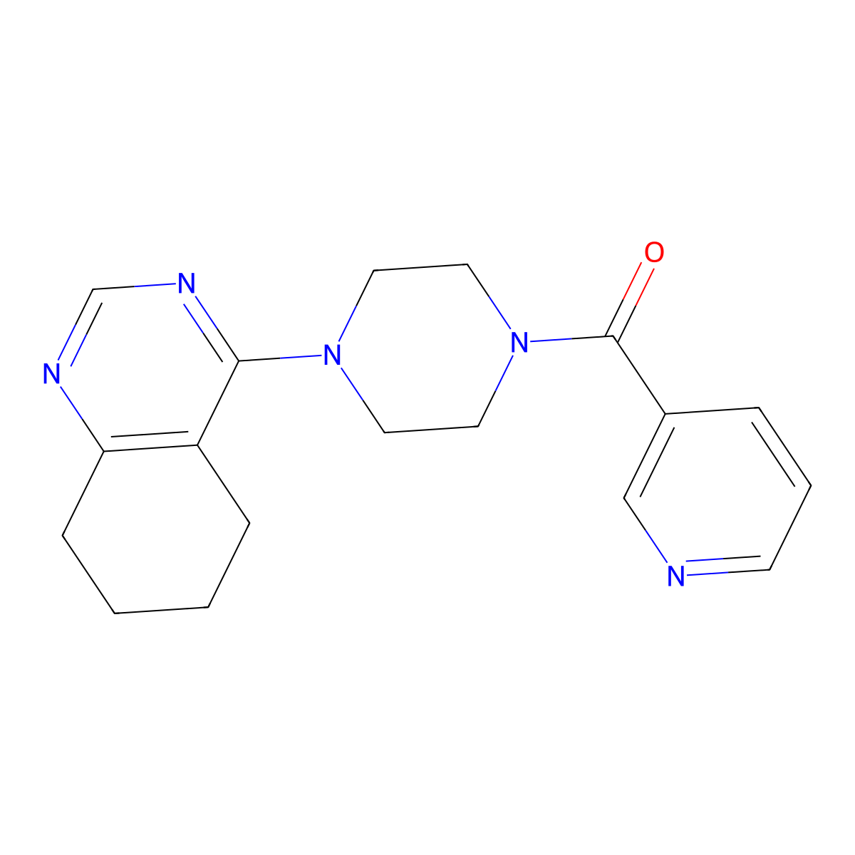 4-[4-(Pyridine-3-carbonyl)piperazin-1-yl]-5,6,7,8-tetrahydroquinazoline molecular structure, CAS 2770600-43-4