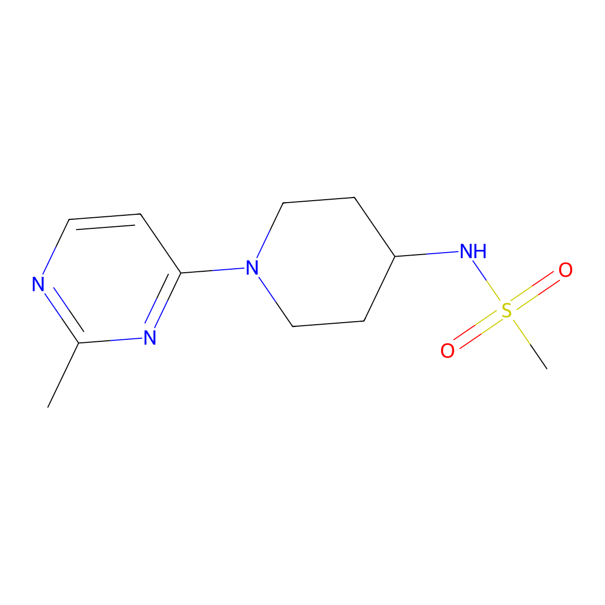 N-[1-(2-methylpyrimidin-4-yl)piperidin-4-yl]methanesulfonamide molecular structure, CAS 2770600-44-5