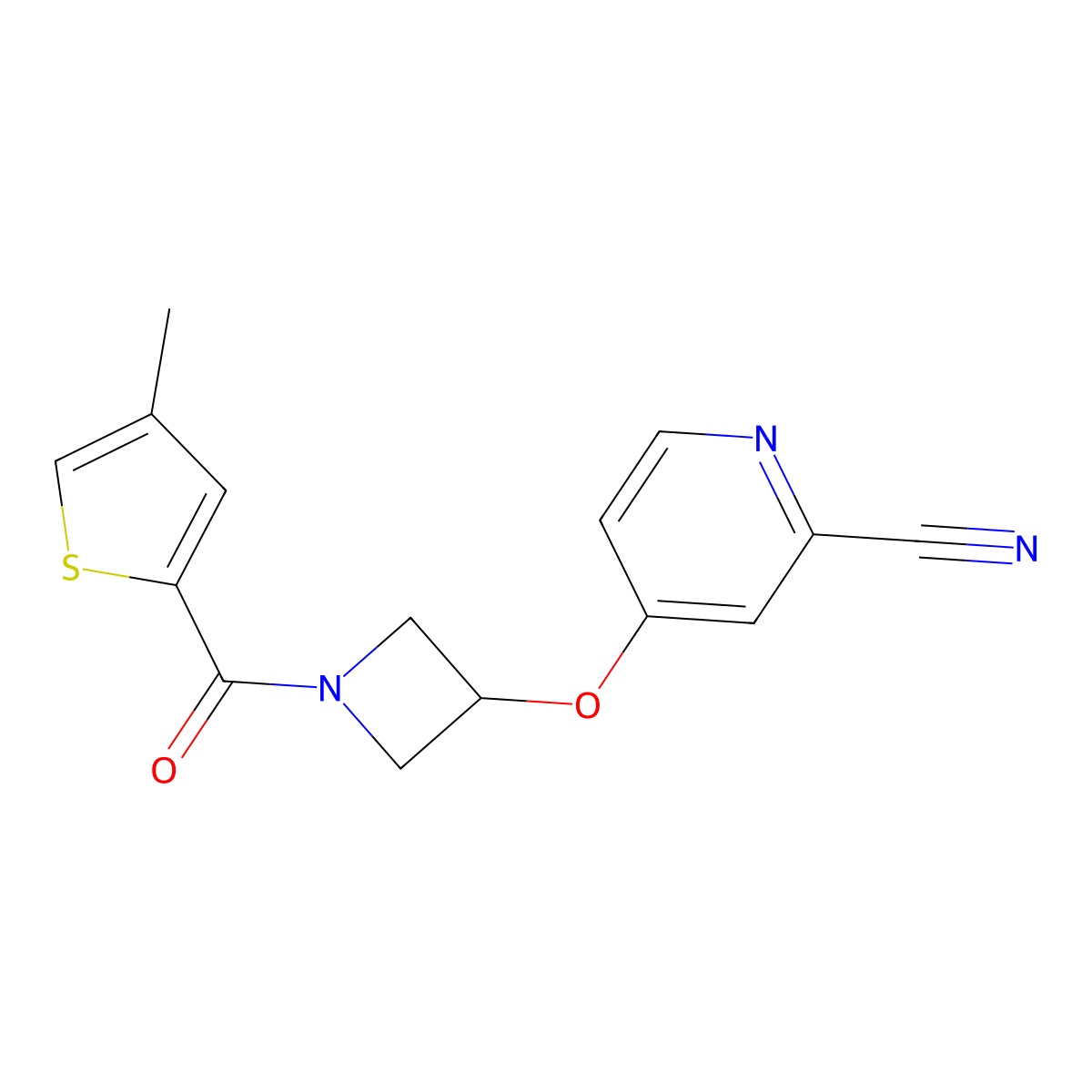 4-{[1-(4-Methylthiophene-2-carbonyl)azetidin-3-yl]oxy}pyridine-2-carbonitrile molecular structure, CAS 2770600-48-9