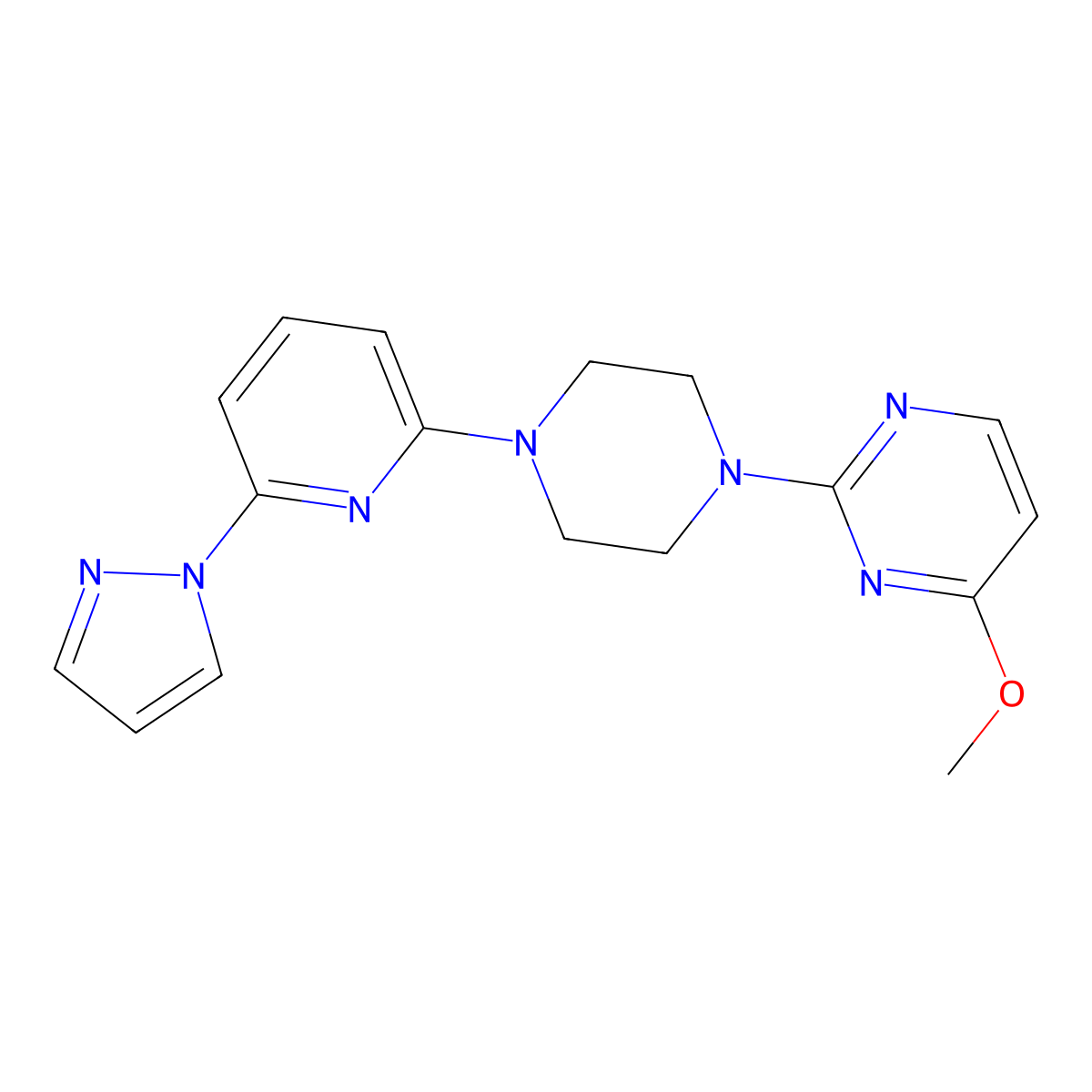 4-methoxy-2-{4-[6-(1H-pyrazol-1-yl)pyridin-2-yl]piperazin-1-yl}pyrimidine molecular structure, CAS 2770600-51-4