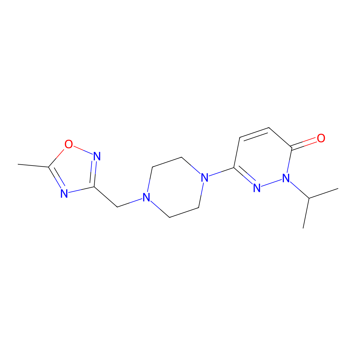 6-{4-[(5-Methyl-1,2,4-oxadiazol-3-yl)methyl]piperazin-1-yl}-2-(propan-2-yl)-2,3-dihydropyridazin-3-one molecular structure, CAS 2770600-61-6