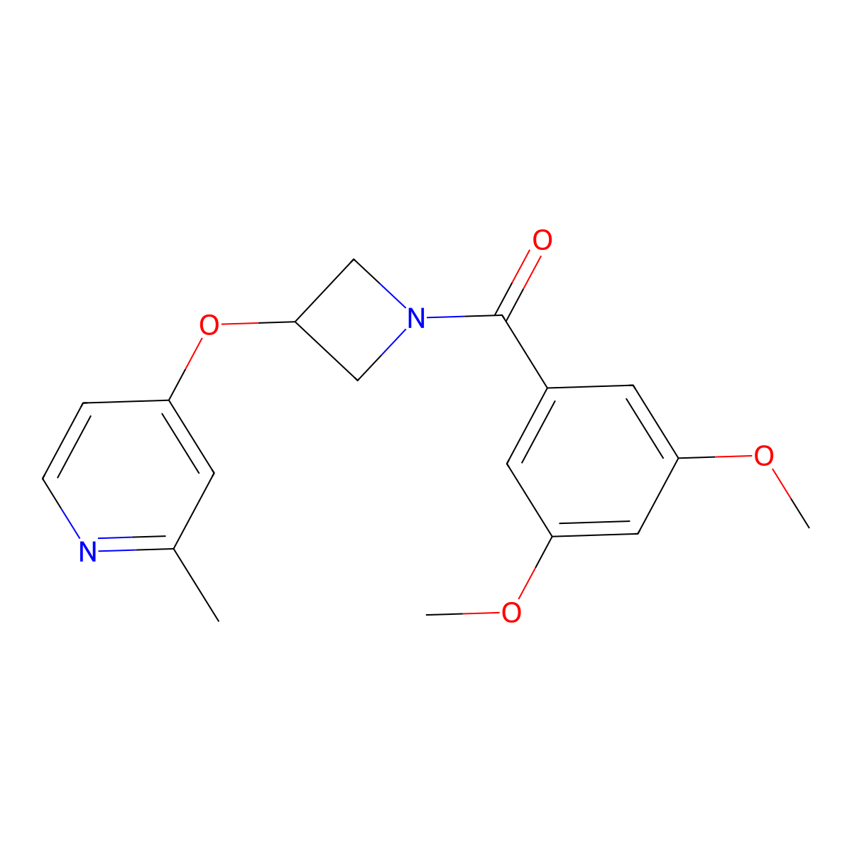 4-{[1-(3,5-Dimethoxybenzoyl)azetidin-3-yl]oxy}-2-methylpyridine molecular structure, CAS 2770600-63-8