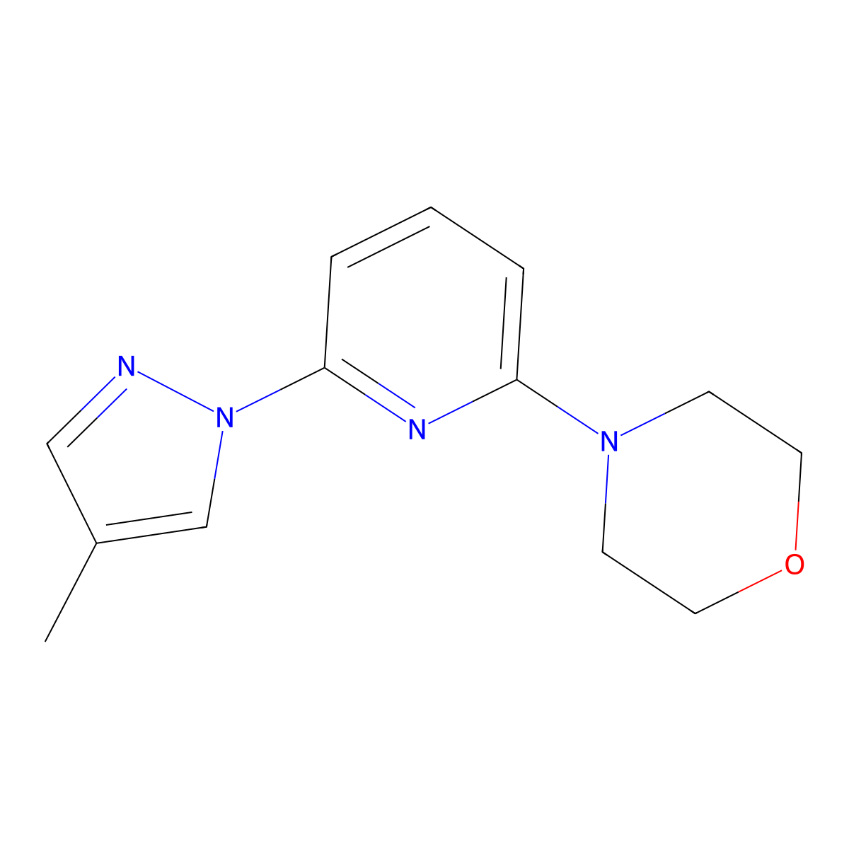 4-[6-(4-methyl-1H-pyrazol-1-yl)pyridin-2-yl]morpholine molecular structure, CAS 2770600-68-3