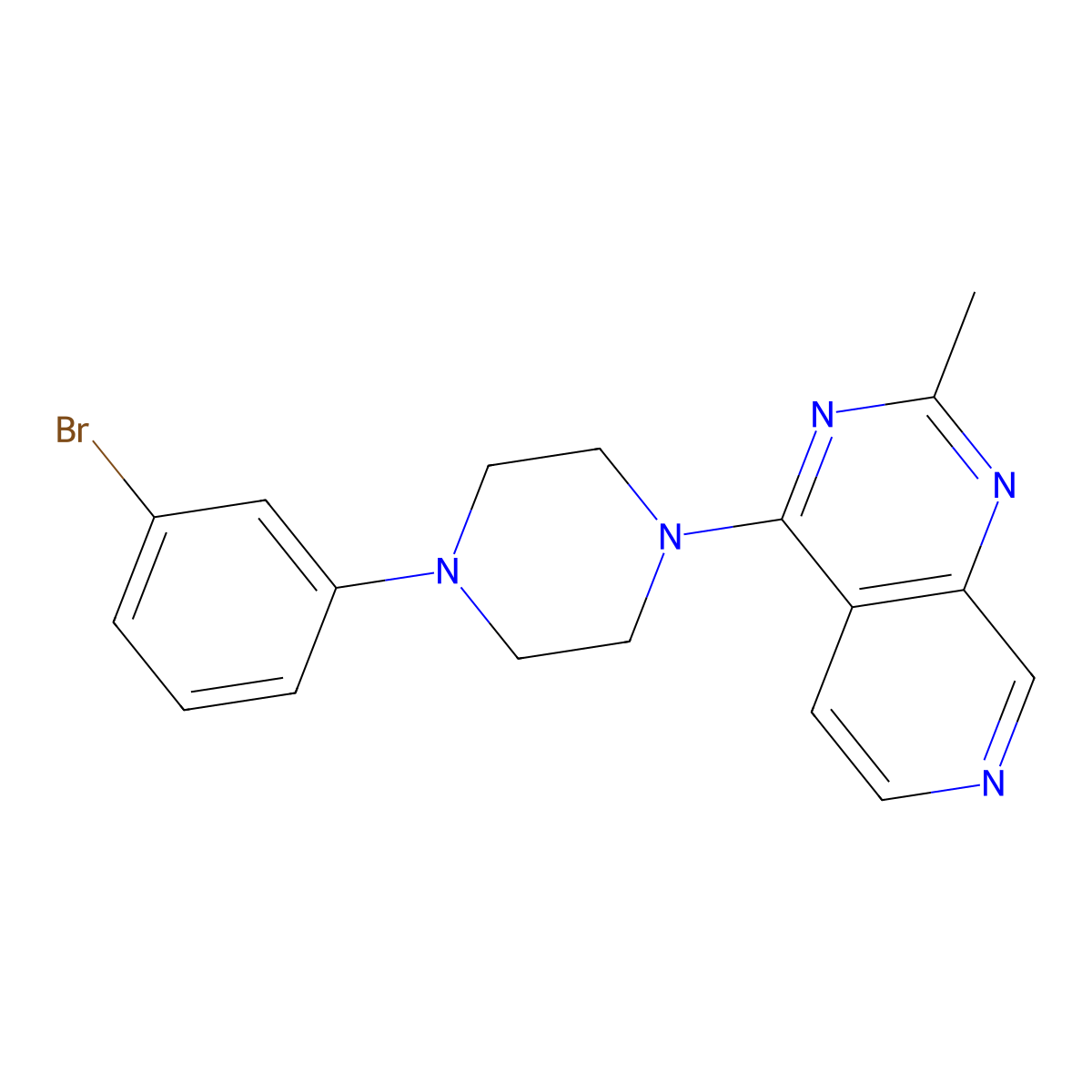 1-(3-Bromophenyl)-4-{2-methylpyrido[3,4-d]pyrimidin-4-yl}piperazine molecular structure, CAS 2770600-70-7