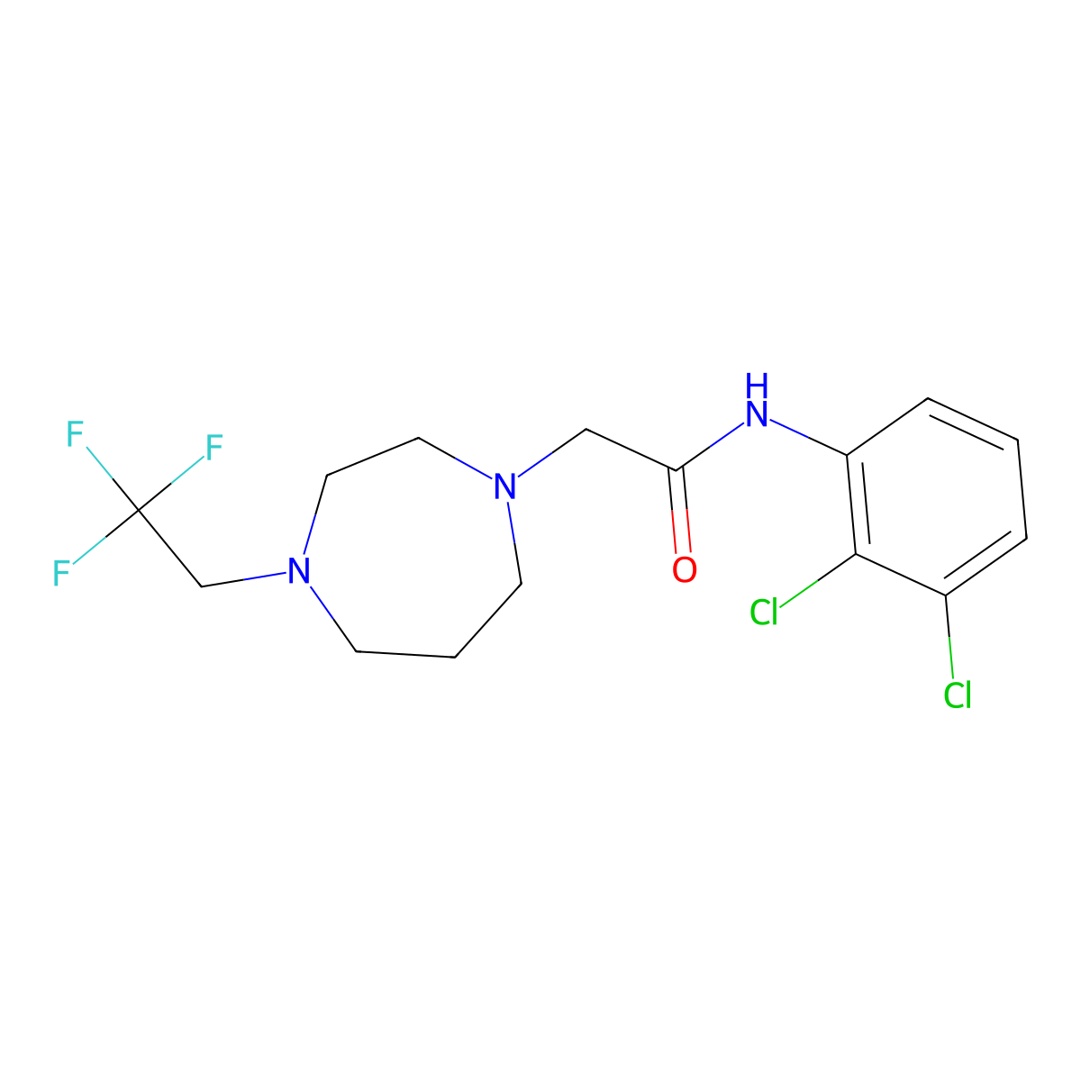 N-(2,3-dichlorophenyl)-2-[4-(2,2,2-trifluoroethyl)-1,4-diazepan-1-yl]acetamide molecular structure, CAS 2770600-77-4