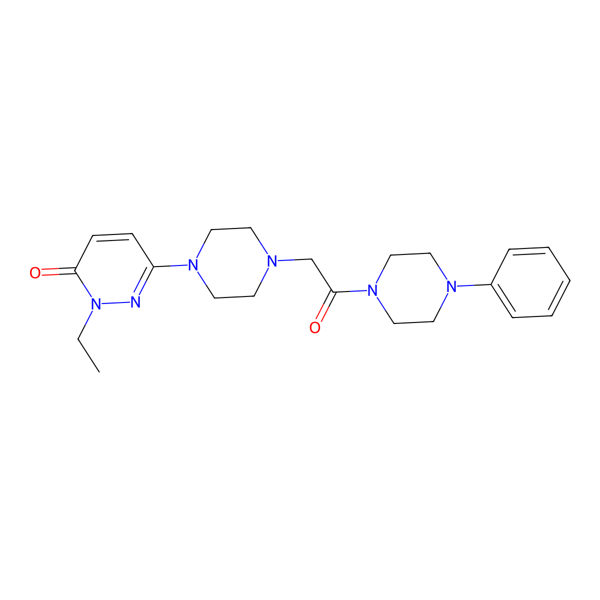 2-Ethyl-6-{4-[2-oxo-2-(4-phenylpiperazin-1-yl)ethyl]piperazin-1-yl}-2,3-dihydropyridazin-3-one molecular structure, CAS 2770600-84-3