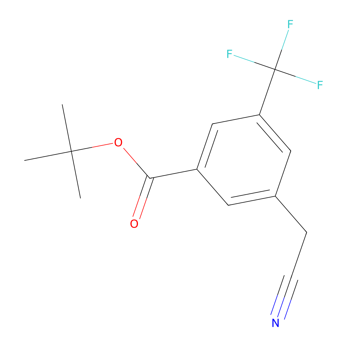 Tert-butyl 3-(cyanomethyl)-5-(trifluoromethyl)benzoate molecular structure, CAS 2770600-86-5