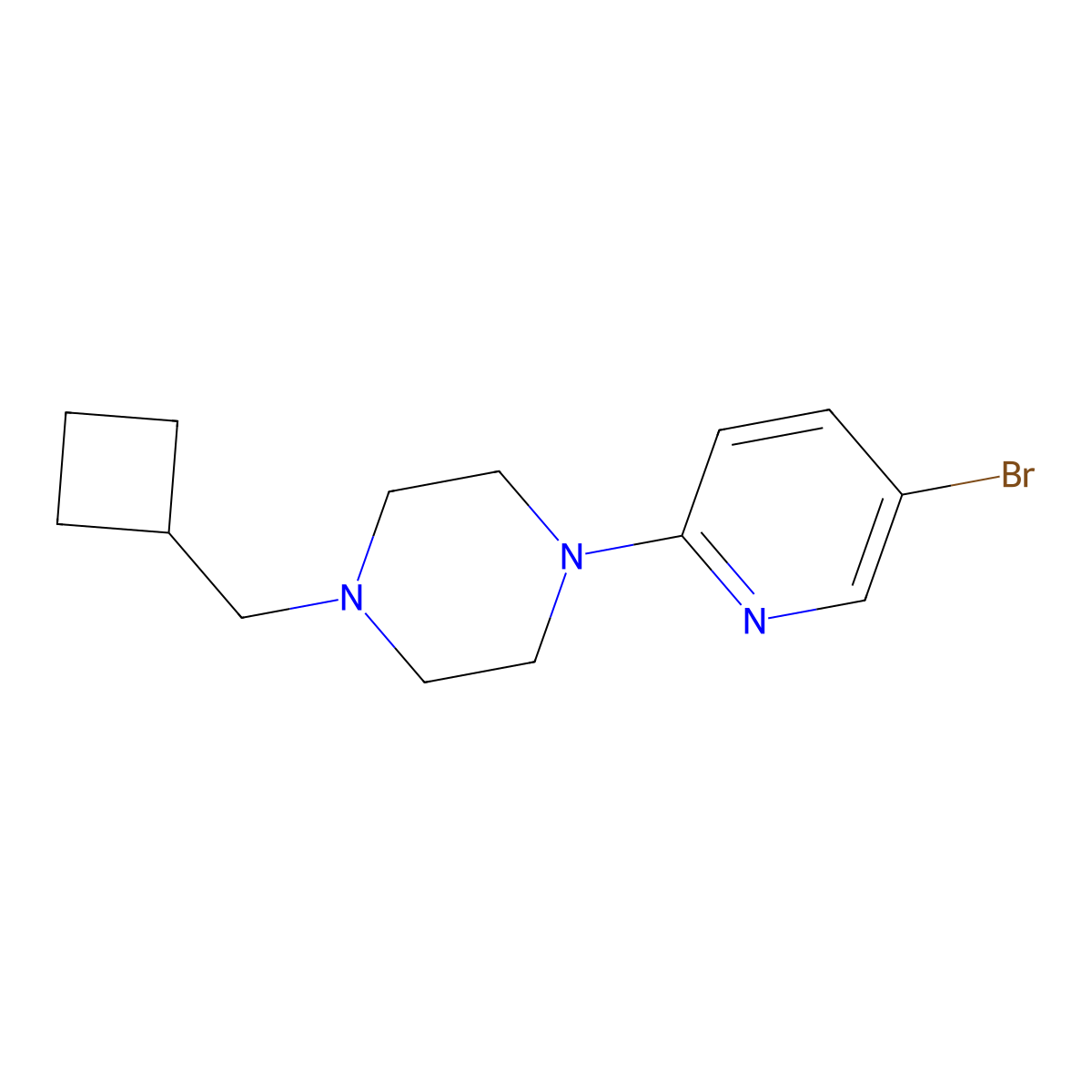 1-(5-Bromopyridin-2-yl)-4-(cyclobutylmethyl)piperazine molecular structure, CAS 2770601-03-9