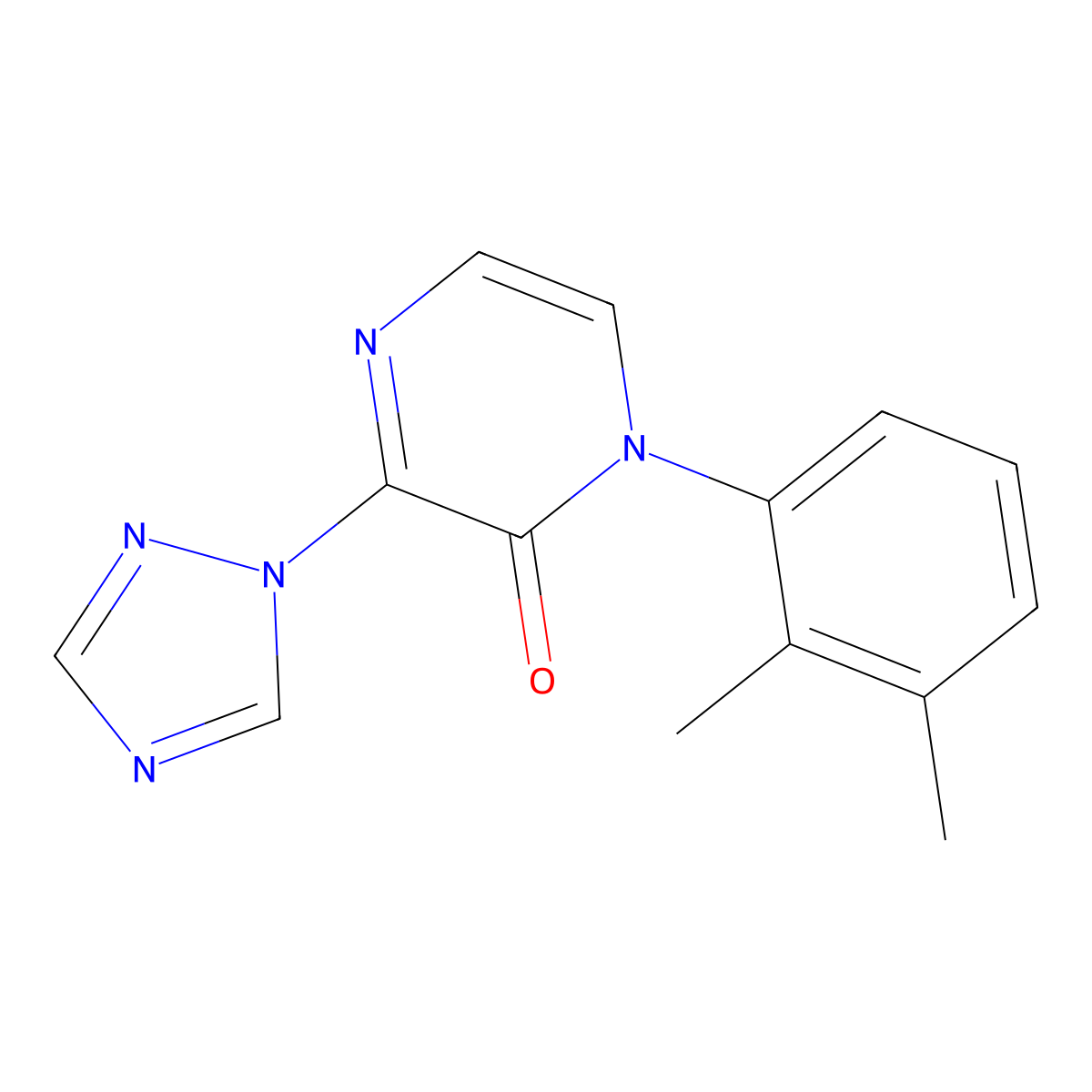 1-(2,3-dimethylphenyl)-3-(1H-1,2,4-triazol-1-yl)-1,2-dihydropyrazin-2-one molecular structure, CAS 2770601-06-2