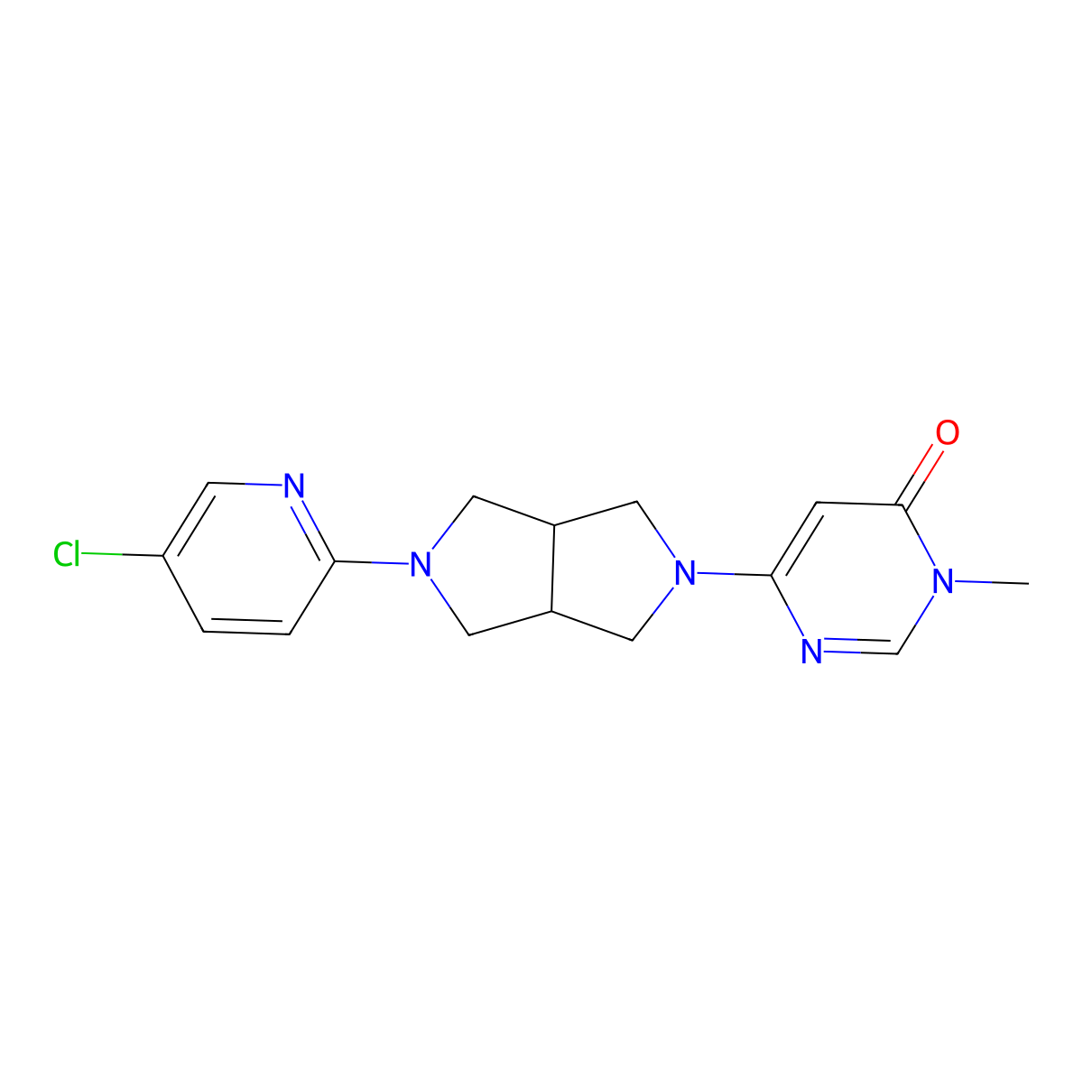 6-[5-(5-Chloropyridin-2-yl)-octahydropyrrolo[3,4-c]pyrrol-2-yl]-3-methyl-3,4-dihydropyrimidin-4-one molecular structure, CAS 2770601-08-4