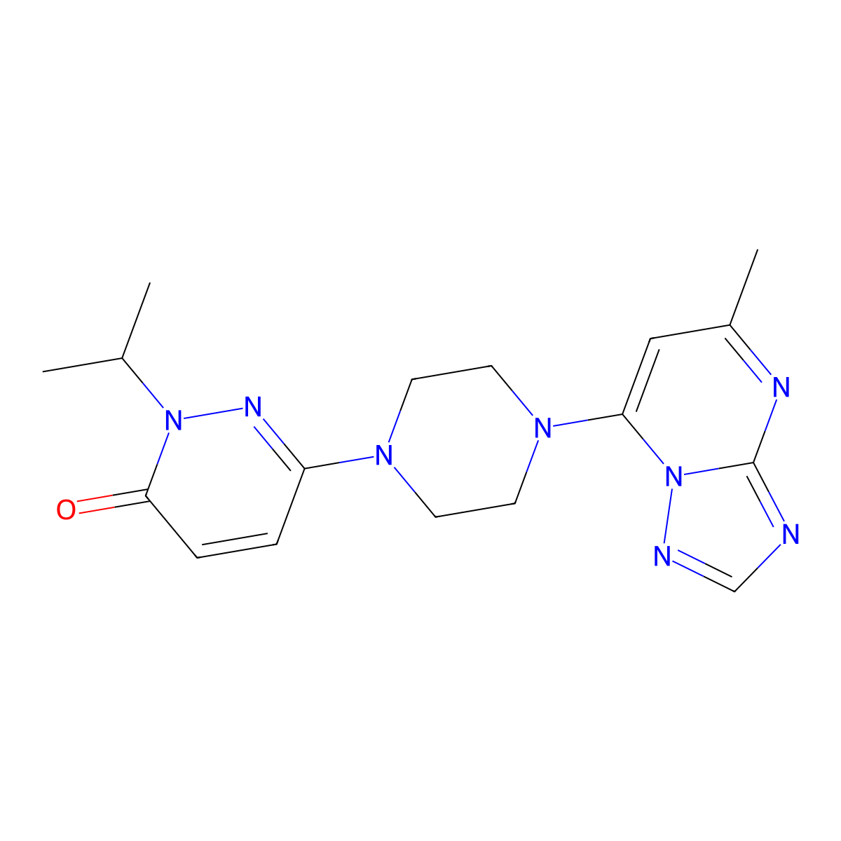 6-(4-{5-Methyl-[1,2,4]triazolo[1,5-a]pyrimidin-7-yl}piperazin-1-yl)-2-(propan-2-yl)-2,3-dihydropyridazin-3-one molecular structure, CAS 2770601-34-6