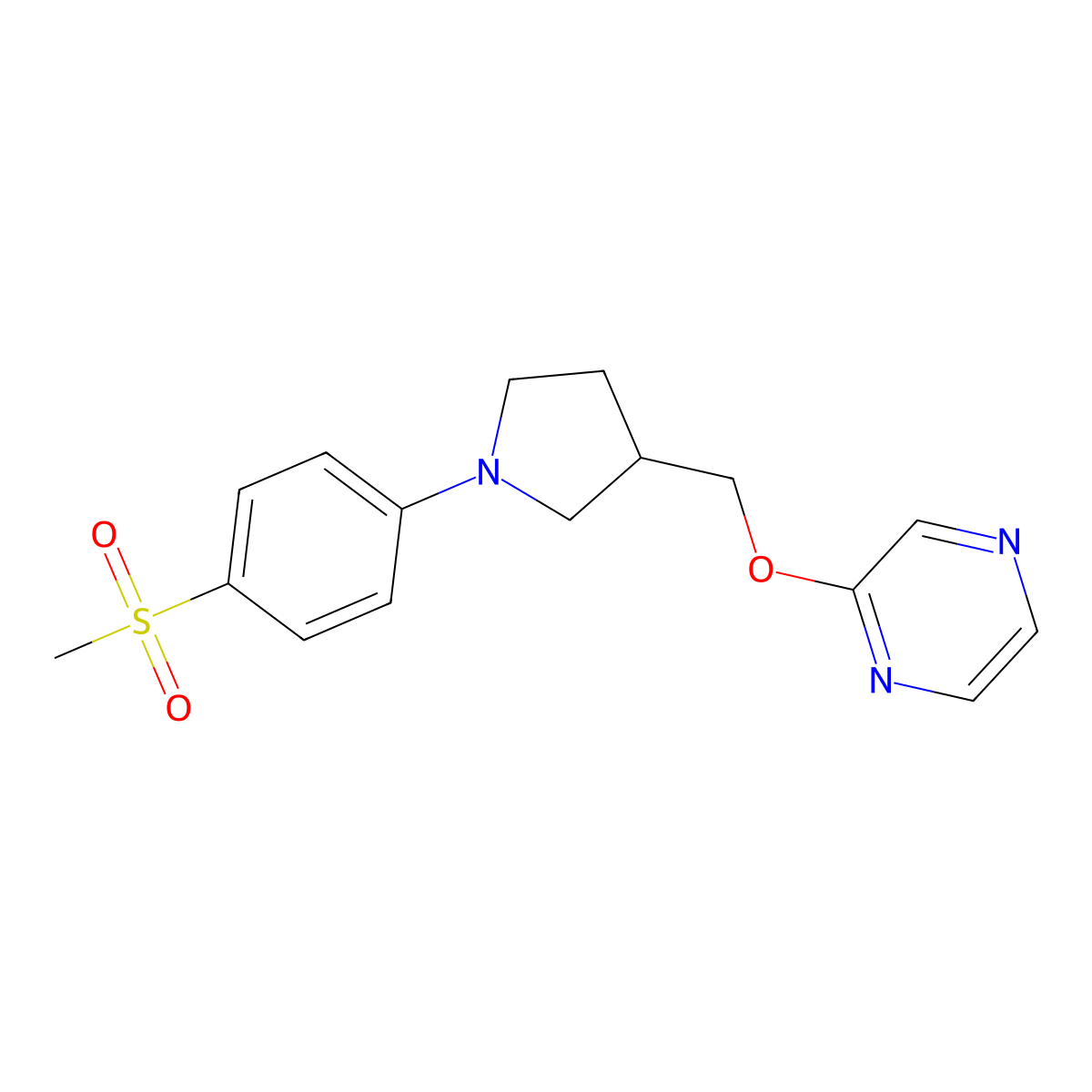 2-{[1-(4-Methanesulfonylphenyl)pyrrolidin-3-yl]methoxy}pyrazine molecular structure, CAS 2770601-42-6