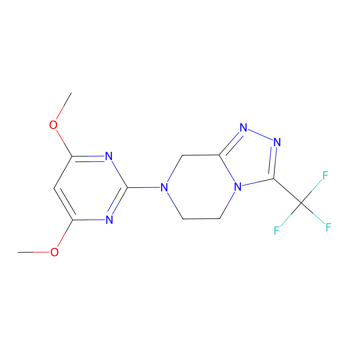 4,6-dimethoxy-2-[3-(trifluoromethyl)-5H,6H,7H,8H-[1,2,4]triazolo[4,3-a]pyrazin-7-yl]pyrimidine molecular structure, CAS 2770601-64-2