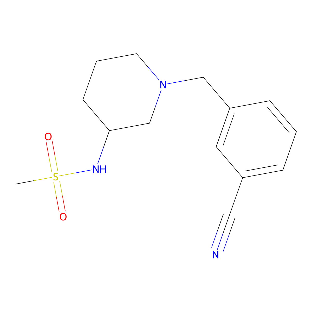 N-[1-[(3-cyanophenyl)methyl]piperidin-3-yl]methanesulfonamide molecular structure, CAS 2770601-68-6